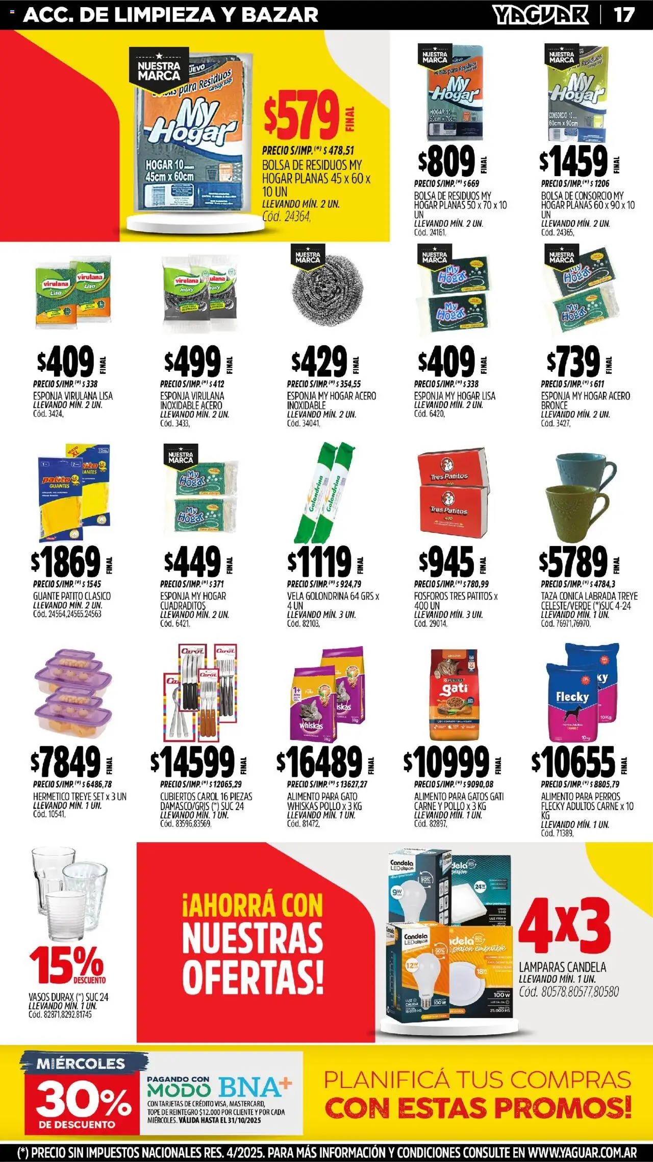 Yaguar - Bahía Blanca │ válido desde el 20.10.2025 | Página: 16 | Productos: Vela, Bolsa, Pollo, Taza