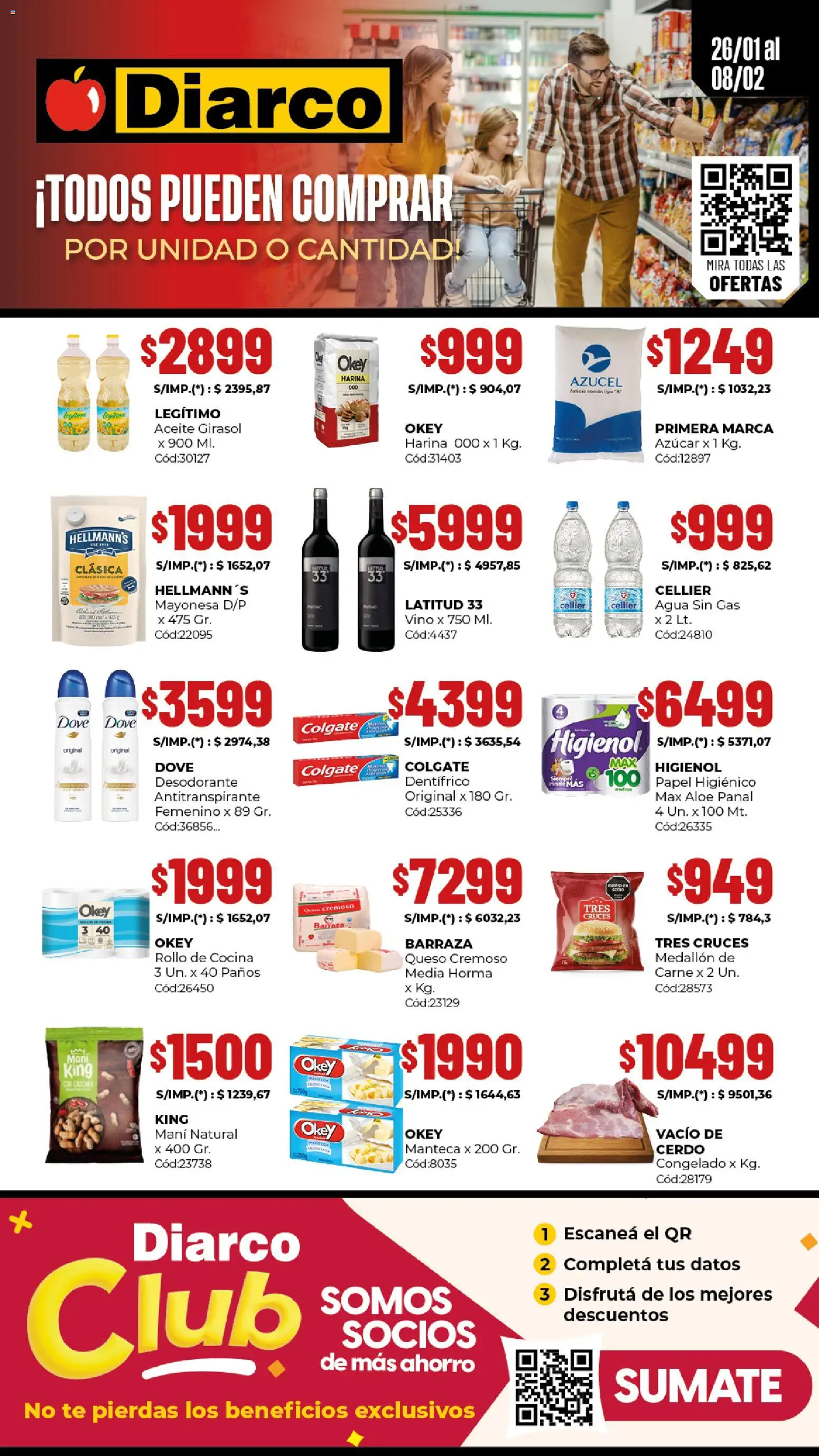 Diarco - Ofertas Especiales │ válido desde el 26.01.2026 | Página: 1 | Productos: Cocina, Aceite, Antitranspirante, Cerdo