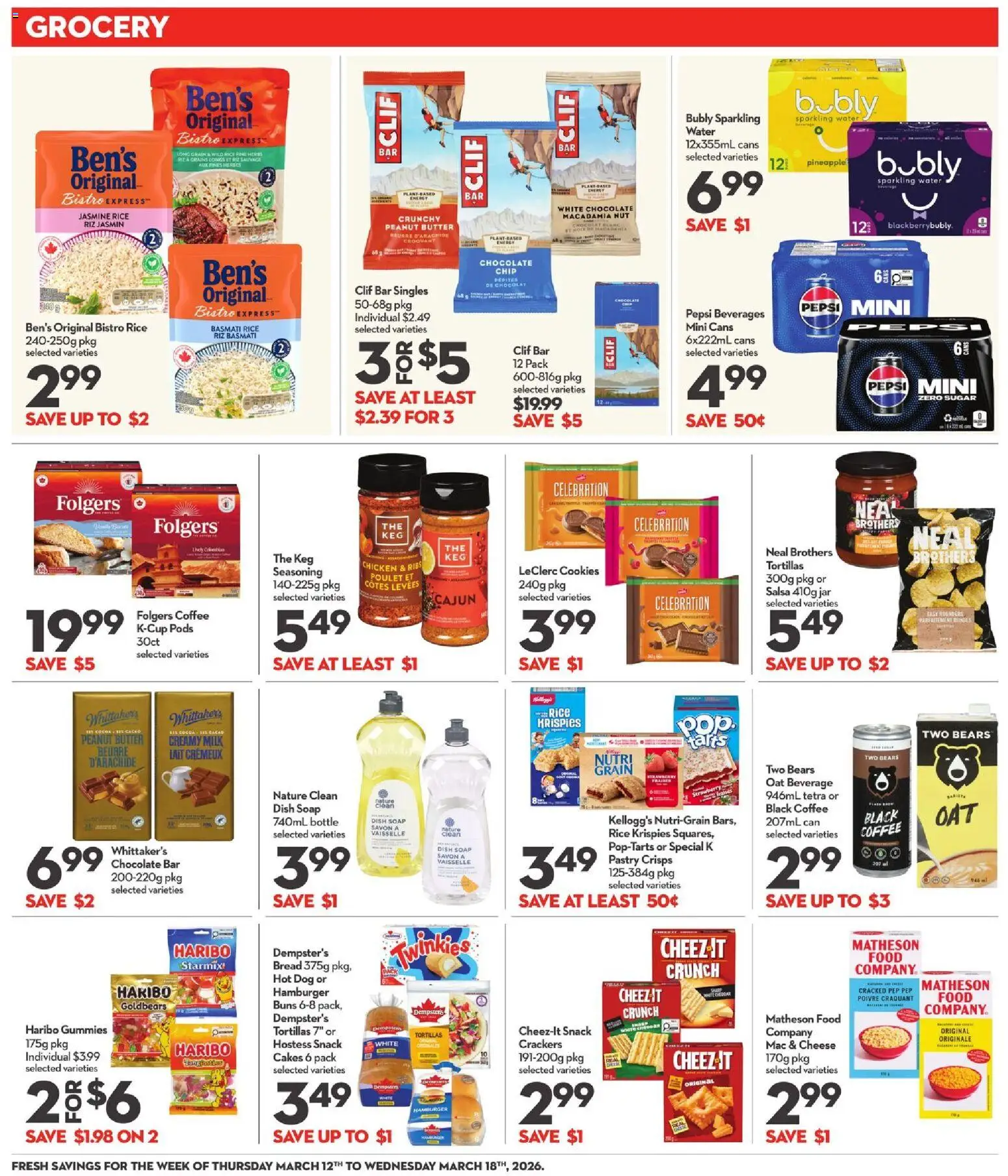 Longo's flyer valid from 12.03.2026 | Page: 13 | Products: Rice, Soap, Cheese, Bread