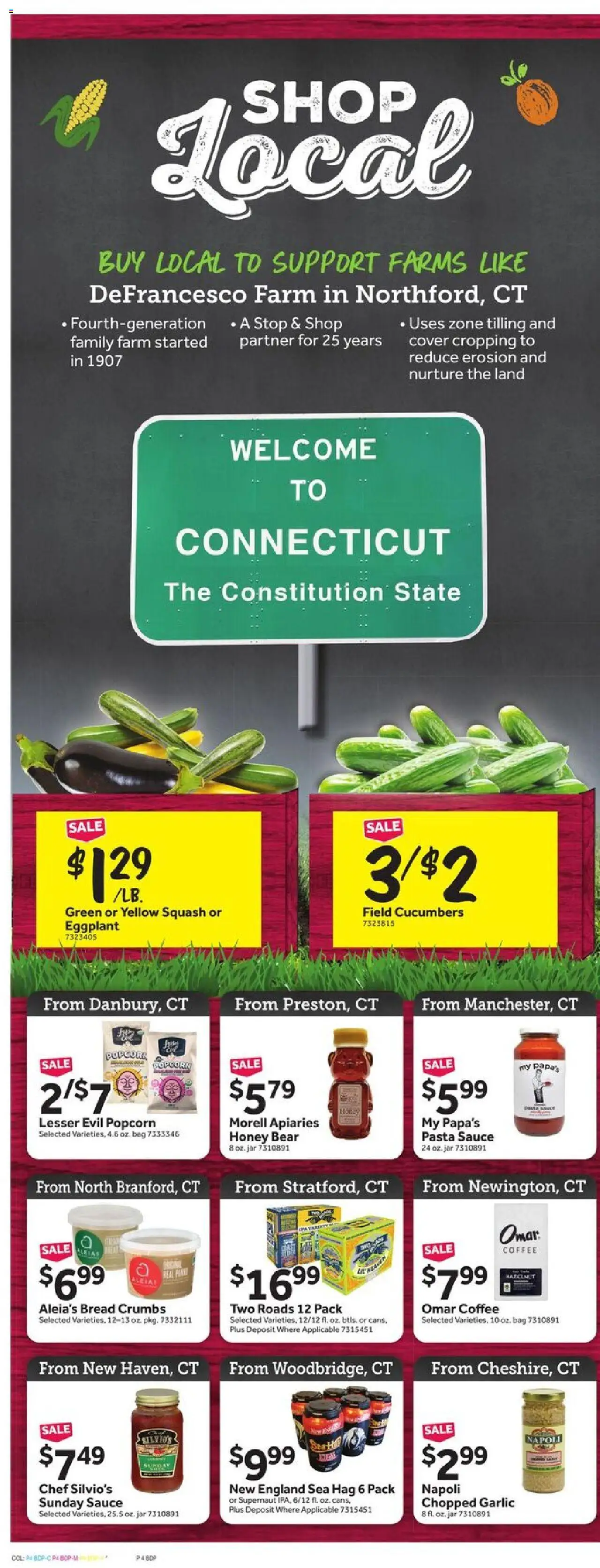 Stop & Shop Weekly Circular - CT - valid from 01.08.2025 | Page: 8 | Products: Bread, Coffee, Eggplant, Bag