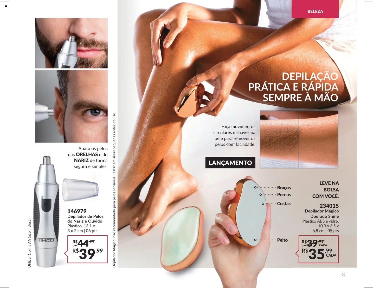 Avon Folheto - válido de 18.02.2026 | Página: 55 | Produtos: Depilador, Faca, Bolsa