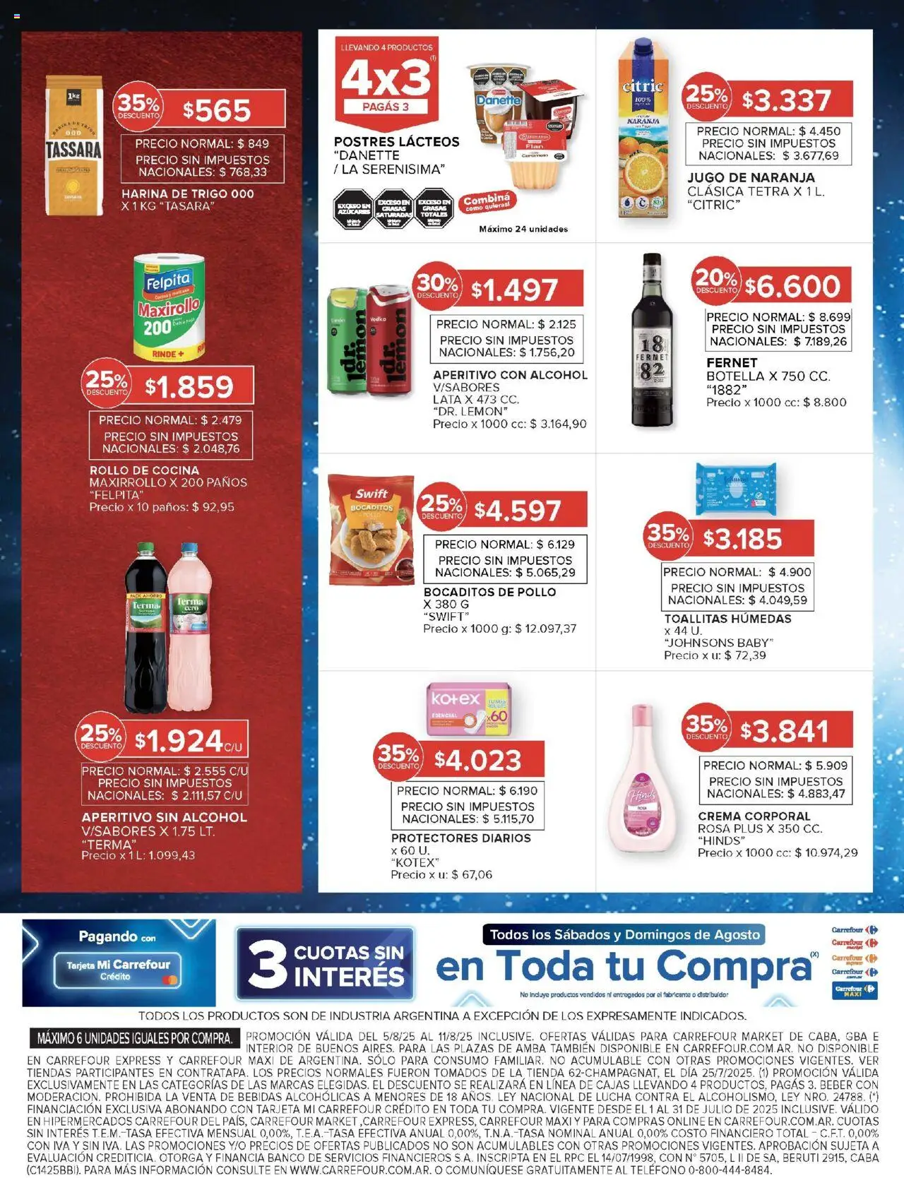 Carrefour Market catálogo │ válido desde el 05.08.2025 | Página: 11 | Productos: Teléfono, Botella, Pollo, Toallitas húmedas