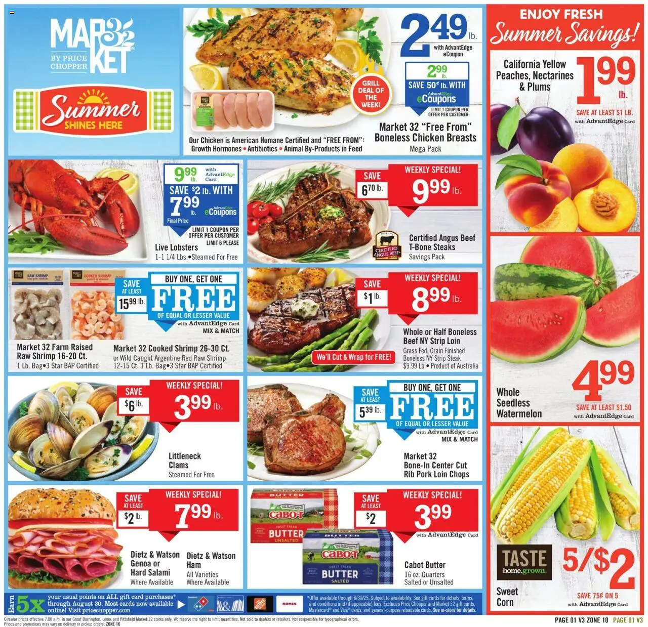 Price Chopper Weekly Ad - valid from 24.08.2025 | Page: 1 | Products: Corn, Salami, Pork, Watermelon