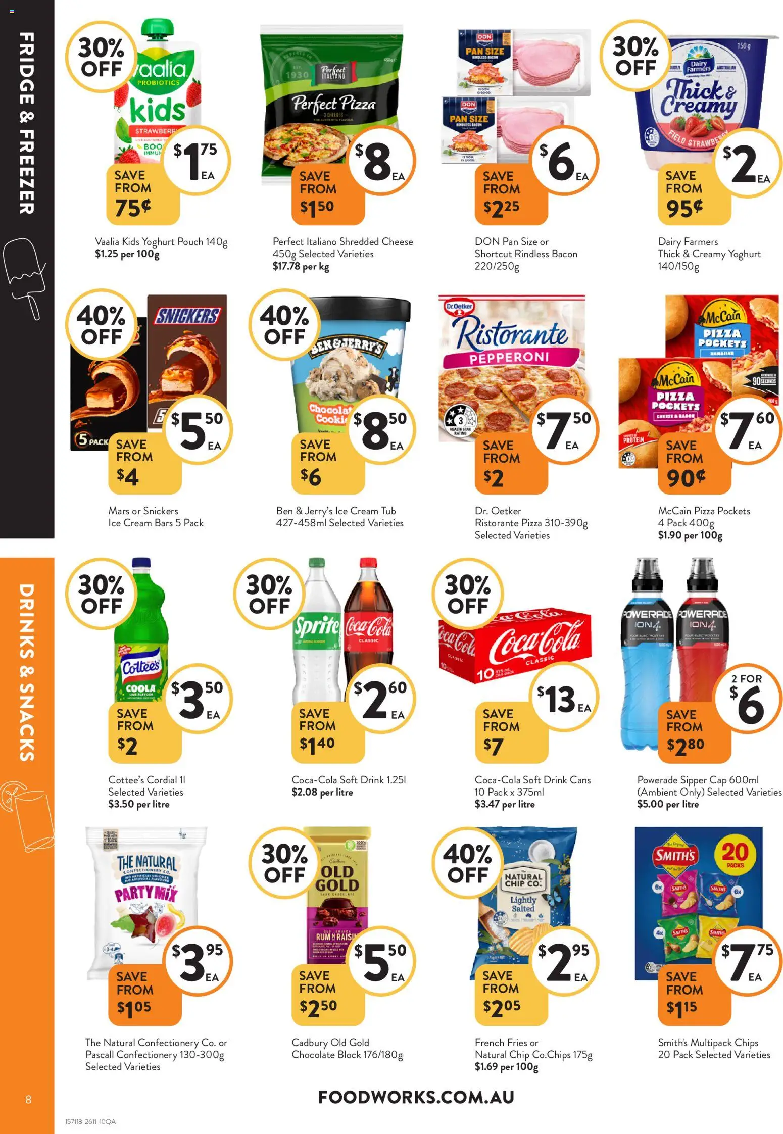 Foodworks catalogue - valid from 26.11.2025 | Page: 8 | Products: Yoghurt, Pizza, Cream, Cap