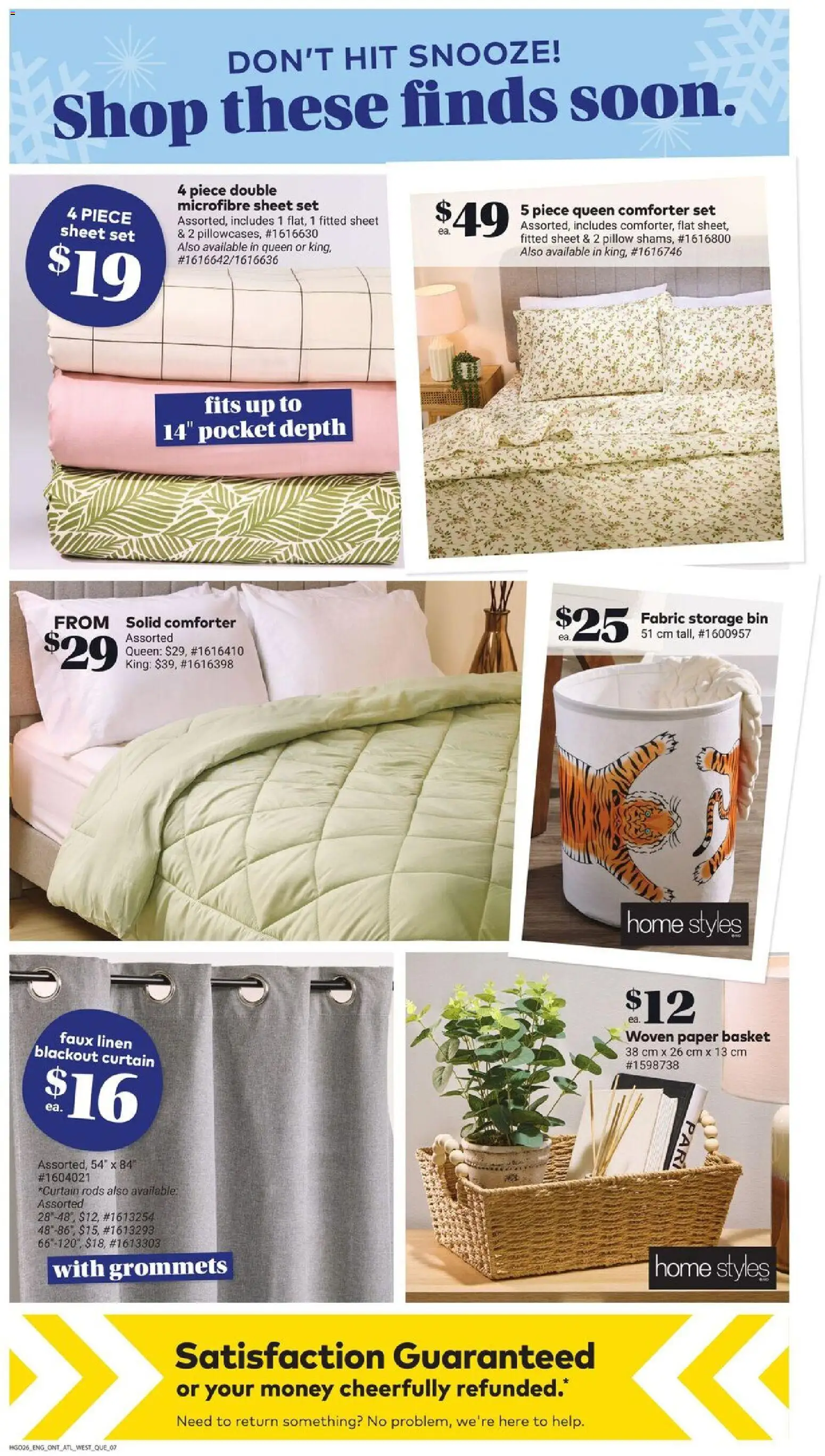 Giant Tiger flyer valid from 28.01.2026 | Page: 9 | Products: Pillow, Basket