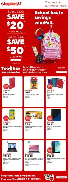 Preview of Staples weekly flyer / circulaire from shop Staples valid from 08.08.2025
