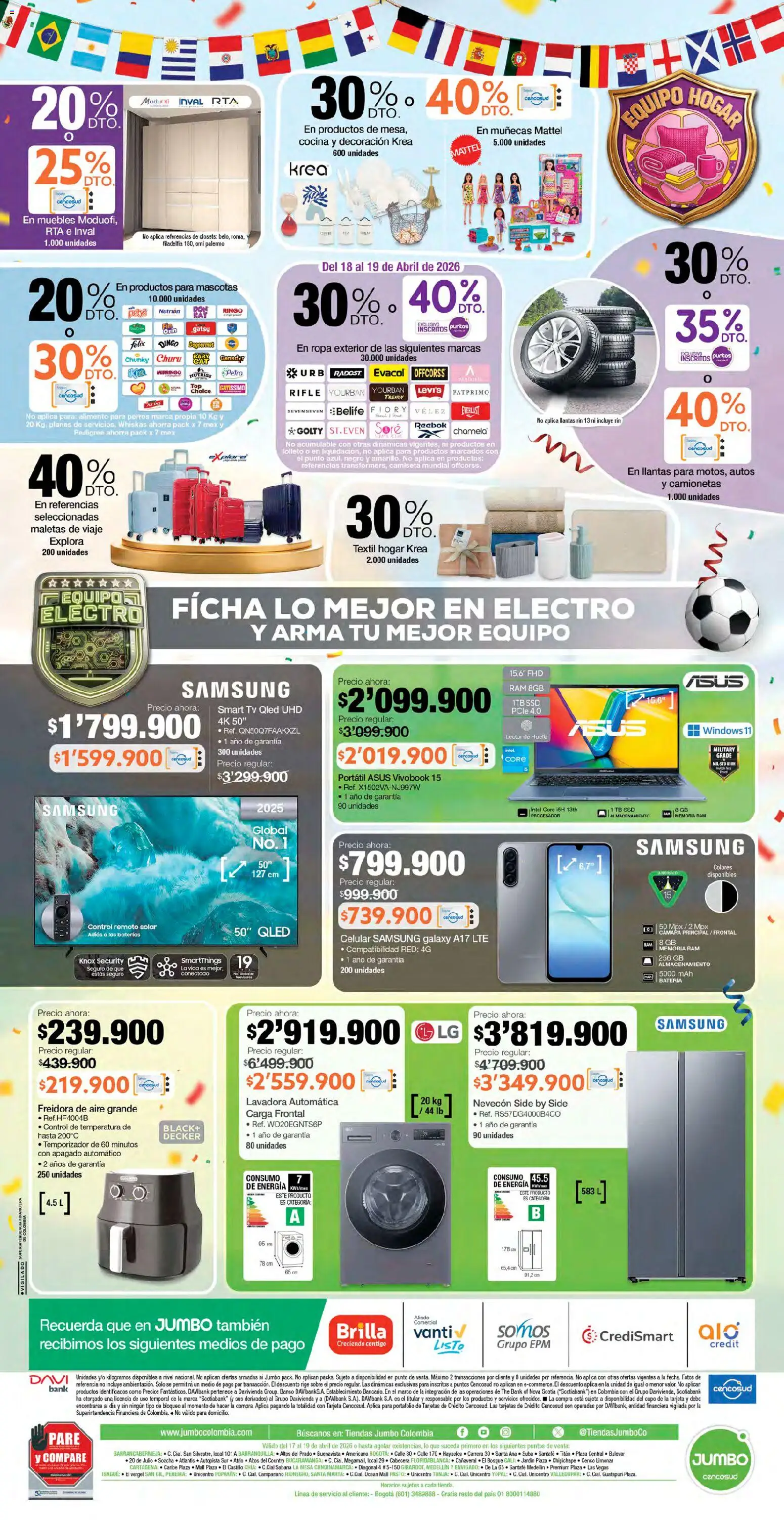 Jumbo revista - valida desde el 17.04.2026 | Página: 8 | Productos: Lavadora, Sobre, Batería, Control remoto
