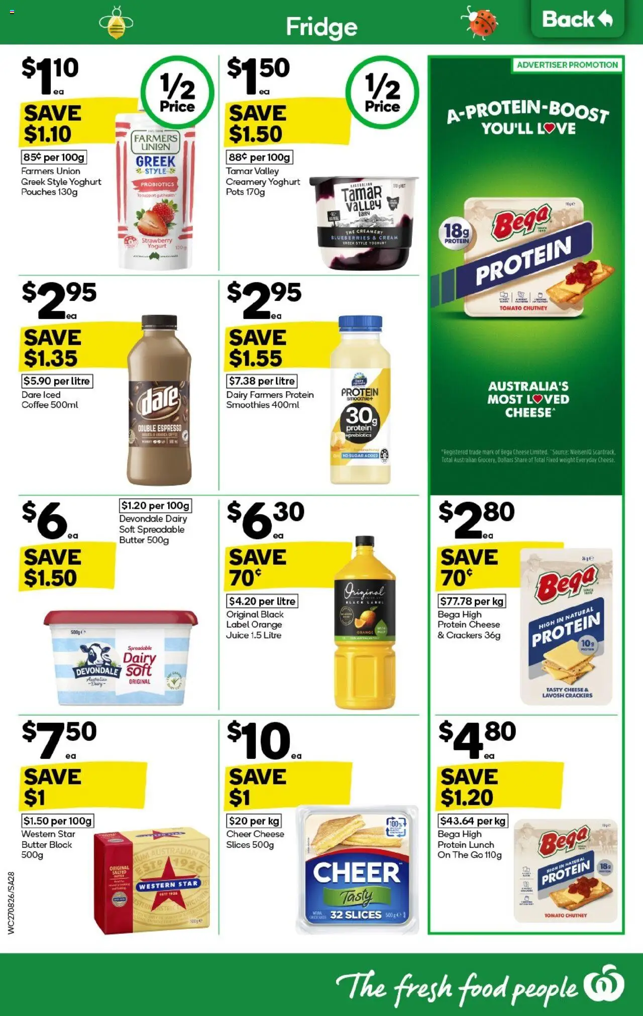 Woolworths catalogue - valid from 27.08.2025 | Page: 28 | Products: Crackers, Yoghurt, Juice, Fridge