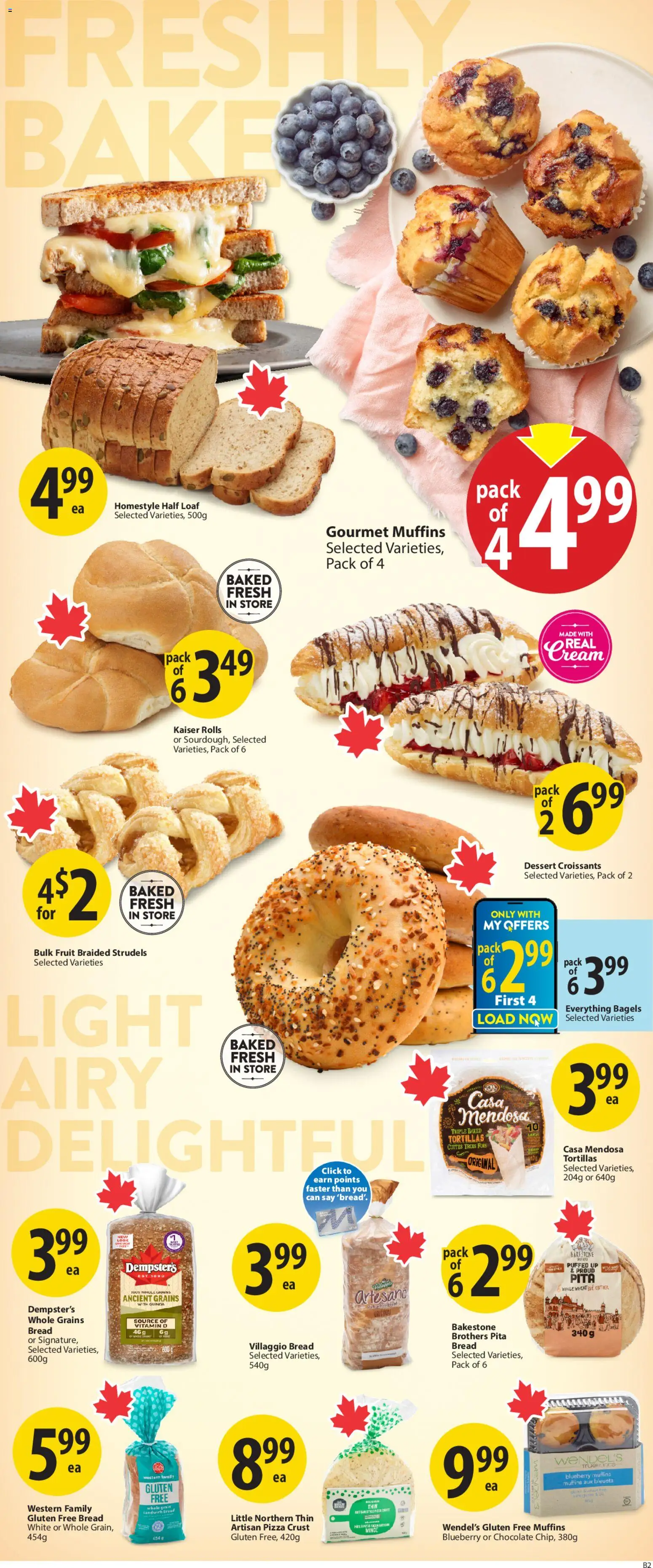 Save on foods flyer valid from 01.01.2026 | Page: 8 | Products: Cream, Bread, Chocolate, Pizza