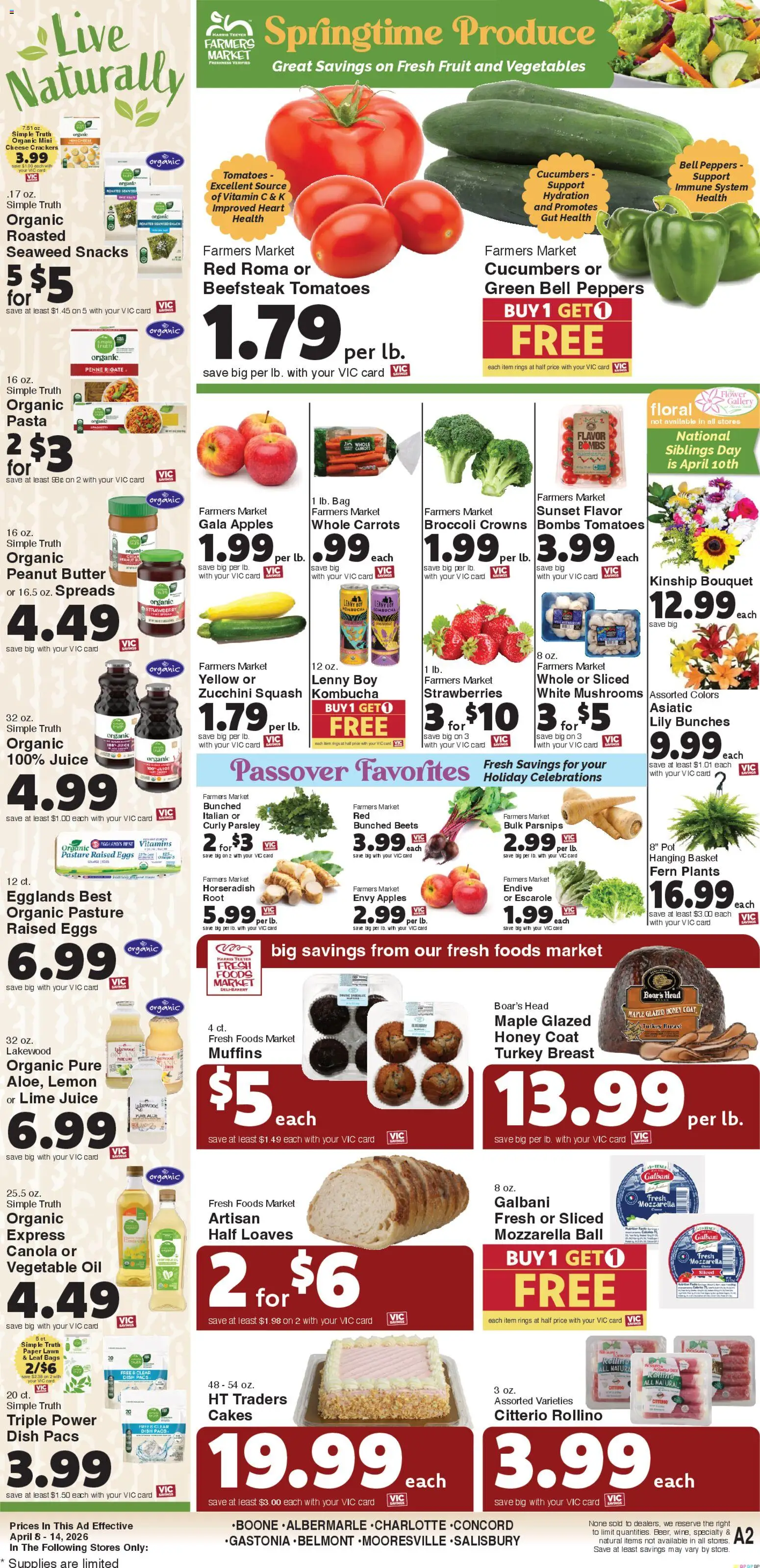 Harris Teeter Weekly Ad - valid from 08.04.2026 | Page: 11 | Products: Vitamin, Zucchini, Cucumbers, Lime