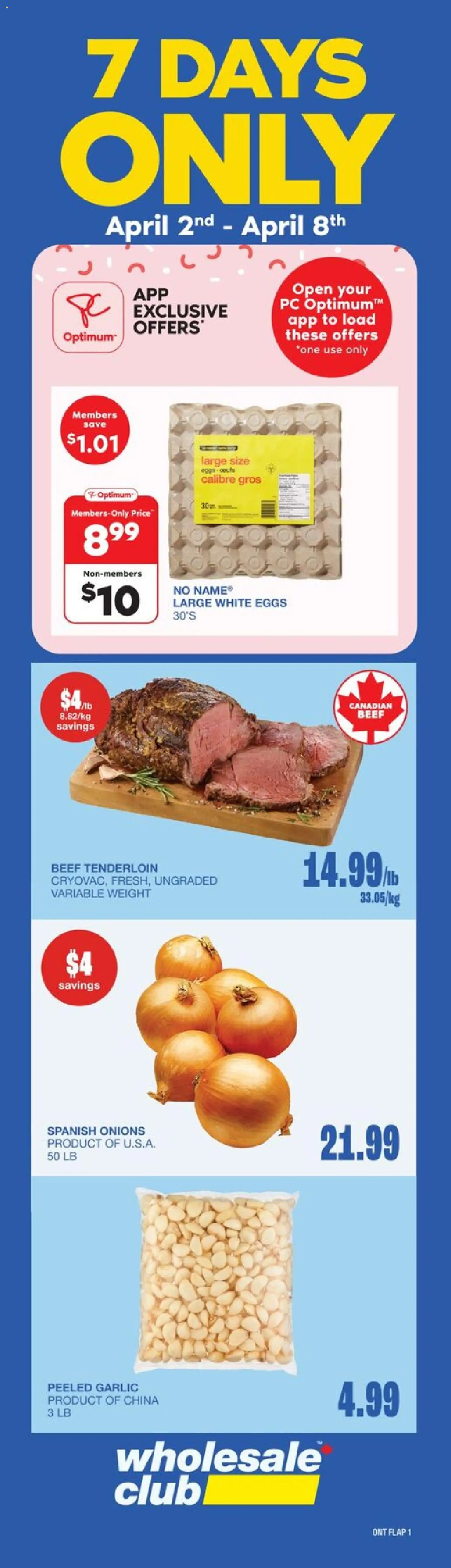 Wholesale Club flyer valid from 02.04.2026 | Page: 1 | Products: Beef, PC, Eggs