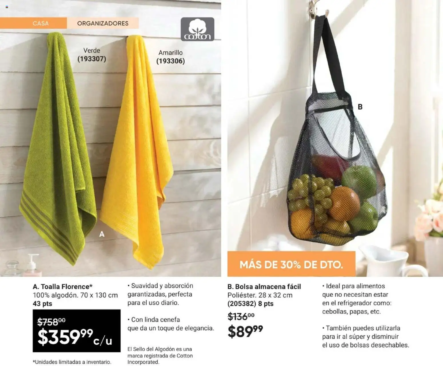 Nuevas ofertas de AVON válidas en toda la República Mexicana desde el 08.05.2026. ¡Encuentra las mejores ofertas en AVON Casa & Estilo 8 2026! | Página: 50 | Productos: Refrigerador, Bolsa, Toalla, Algodón