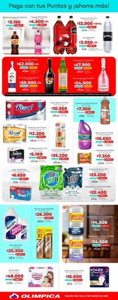Olímpica - Más puntos, más ahorro -  Vista previa de la revista de la tienda Olímpica valido desde el 16.03.2026 | Página: 3 | Productos: Gaseosa, Ropa, Papel higiénico, Vino