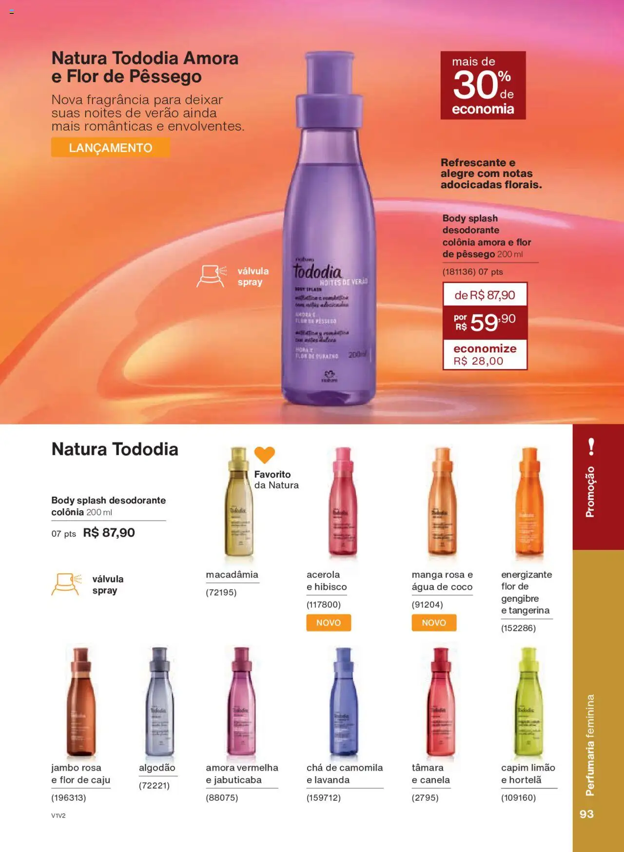 Natura Folheto - válido de 14.10.2025 | Página: 93 | Produtos: Hibisco, Algodão, Body, Acerola