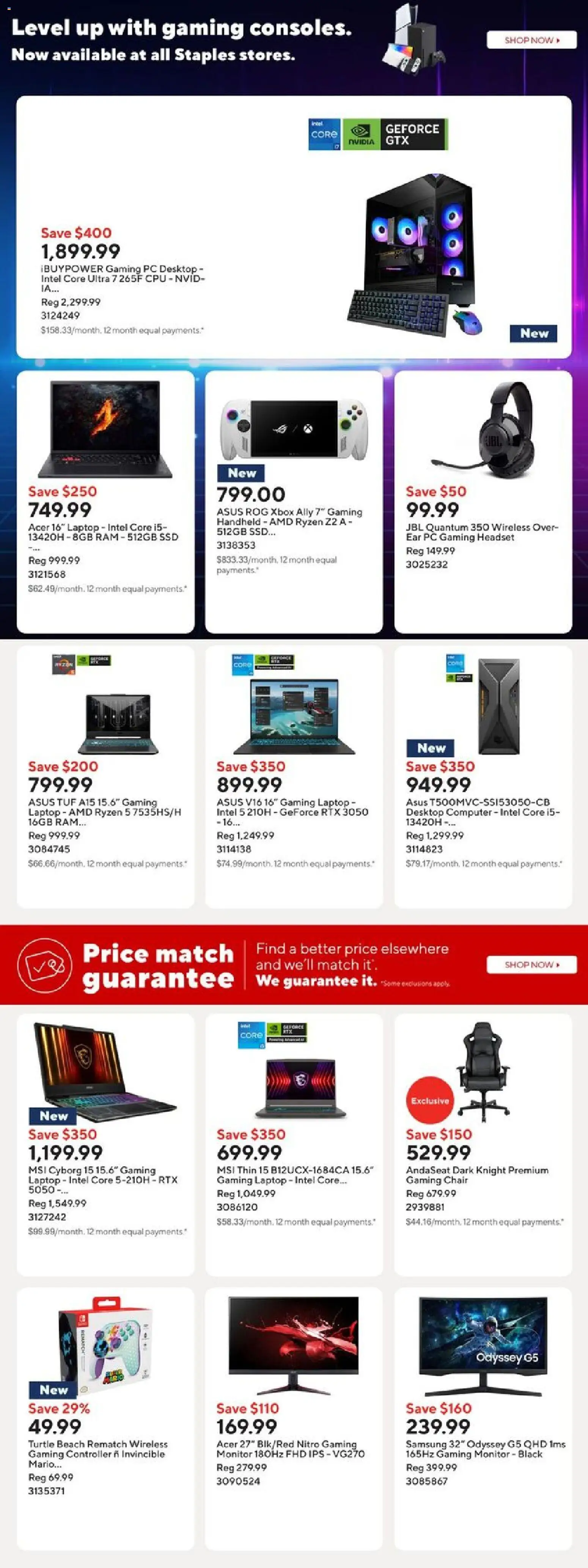Staples flyer valid from 14.11.2025 | Page: 12 | Products: Monitor, PC, Computer, Chair