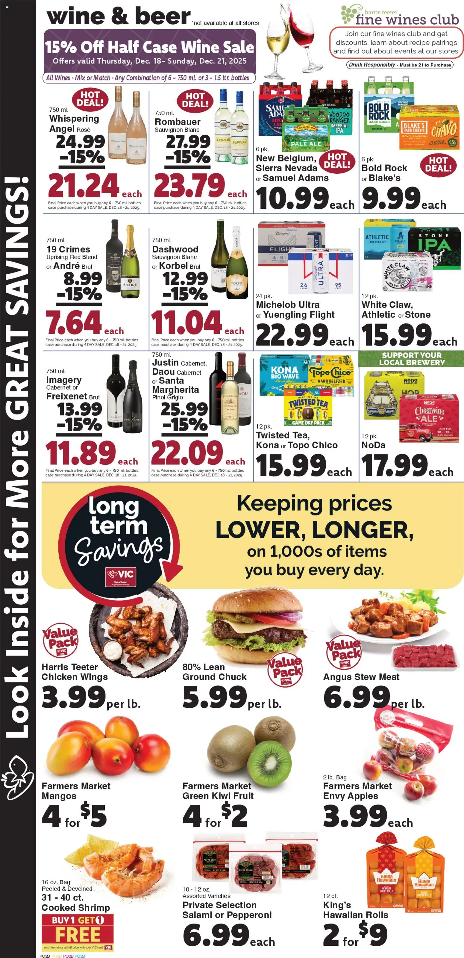 Harris Teeter Weekly Ad - valid from 17.12.2025 | Page: 10 | Products: Salami, Wine, Apples, Bag