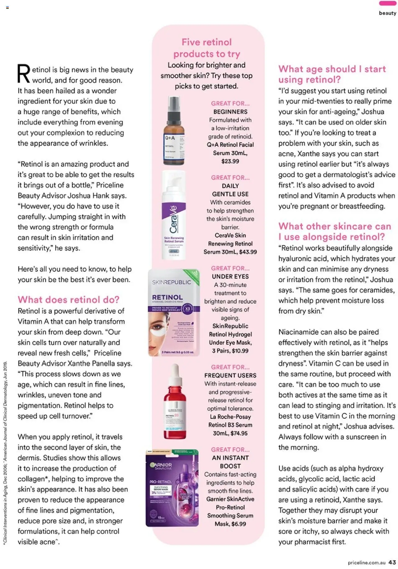 Priceline Pharmacy catalogue - valid from 20.02.2025 | Page: 43 | Products: Mask, Sunscreen, Collagen, Retinol