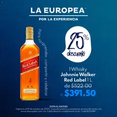 Vista previa de La Europea - Catálogo Johnnie Walker Red Label, nuevo folleto de la tienda, válido en México a partir del 16.10.2025