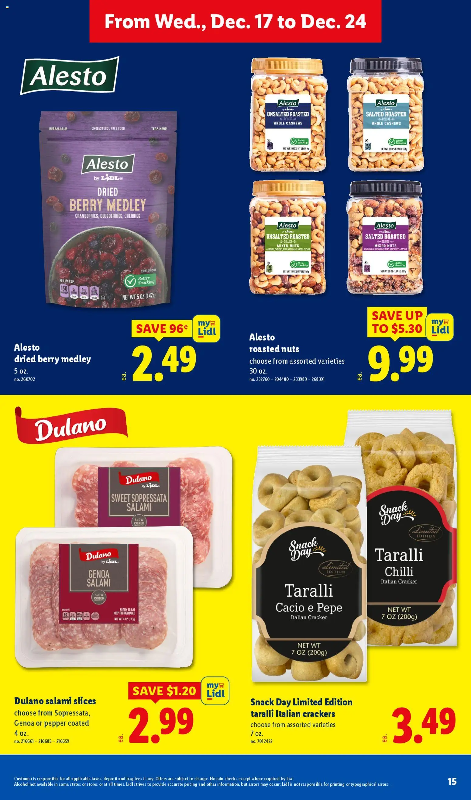 Lidl Weekly Ad - valid from 17.12.2025 | Page: 15 | Products: Cherries, Salami, Chilli, Bag