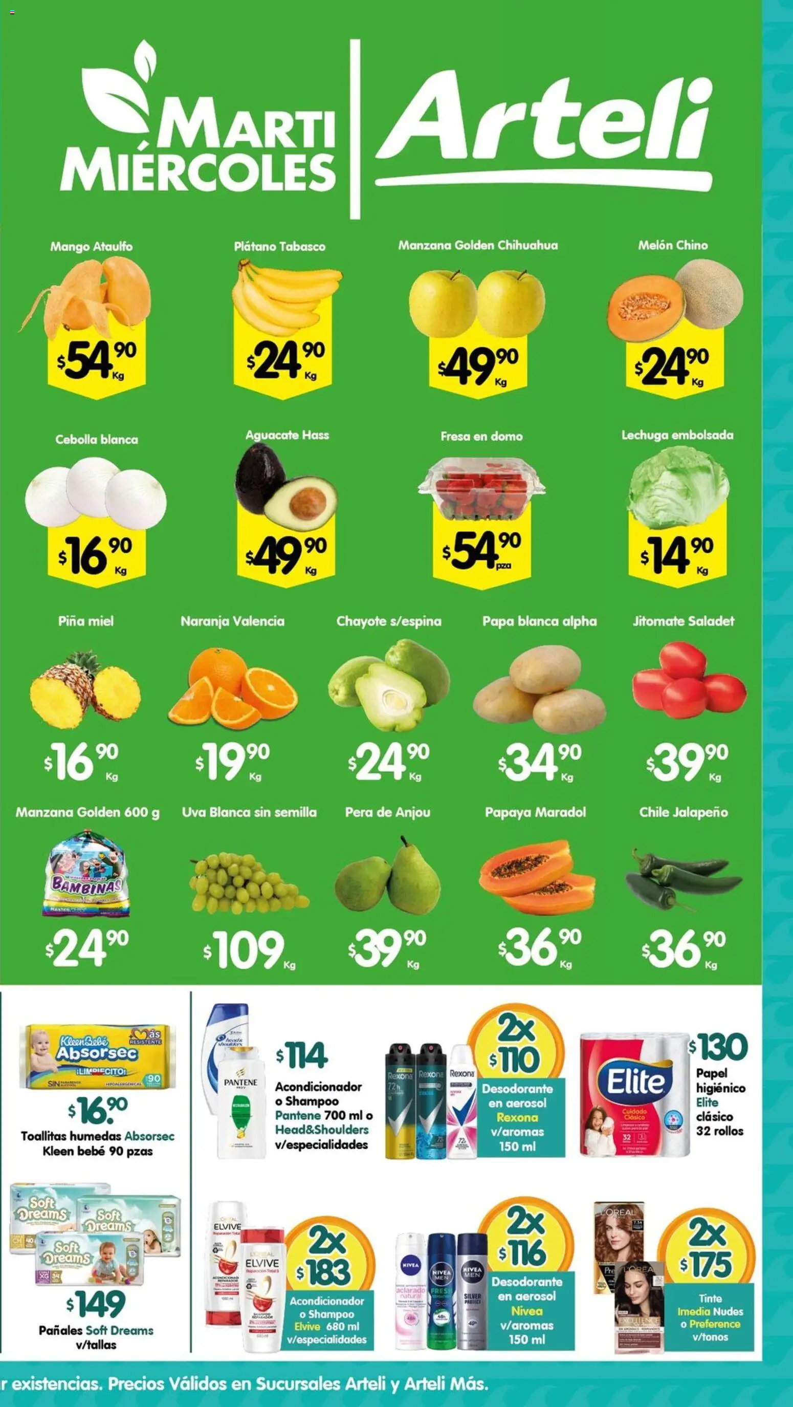 Nuevas ofertas de Arteli válidas en toda la República Mexicana desde el 10.03.2026. ¡Encuentra las mejores ofertas en Arteli folleto! | Página: 2 | Productos: Desodorante, Pera, Piña, Pañales