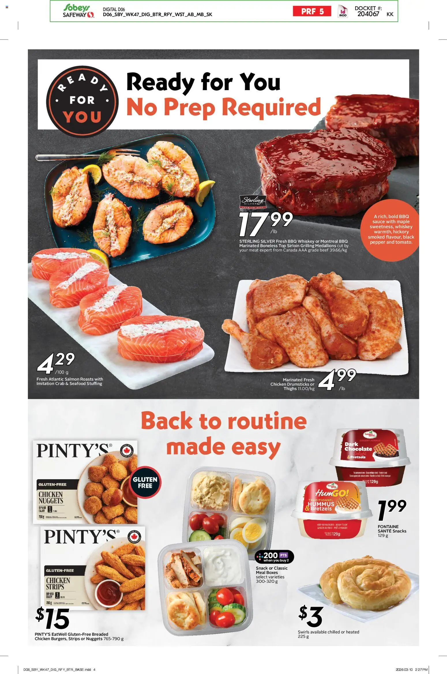 Sobeys flyer valid from 19.03.2026 | Page: 19 | Products: Beef, Whiskey, Chocolate, Chicken