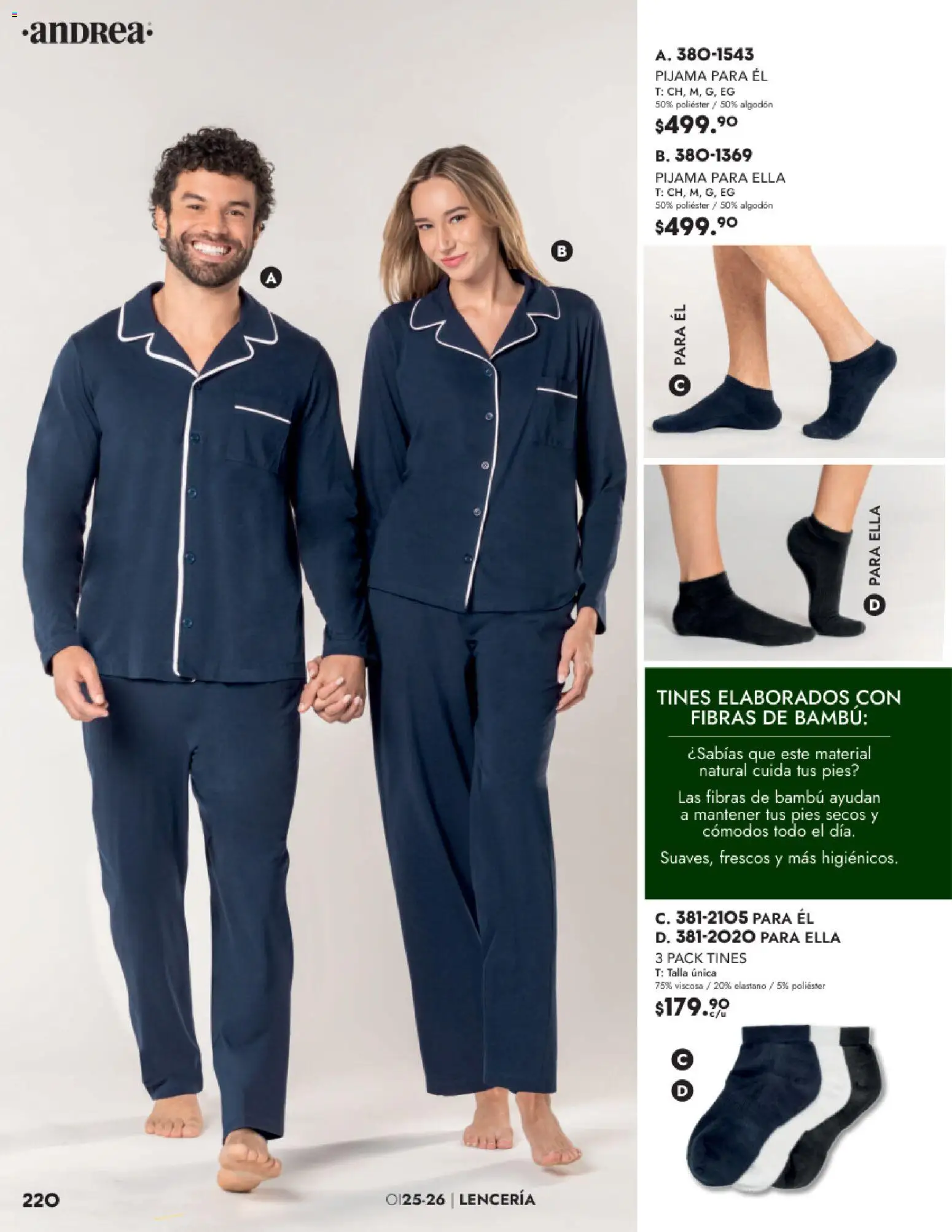 Nuevas ofertas de Andrea válidas en toda la República Mexicana desde el 26.11.2025. ¡Encuentra las mejores ofertas en Andrea catálogo Lancería, Vestir Interior otoño 2025! | Página: 56 | Productos: Pijama, Algodón, Lenceria