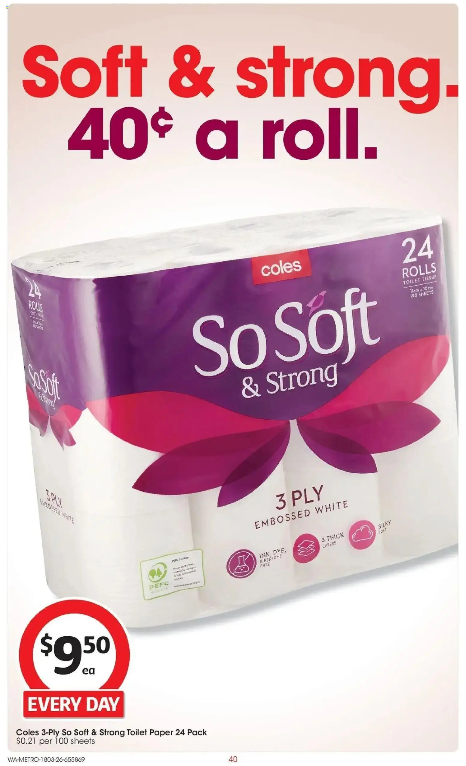 Coles catalogue - valid from 17.03.2026 | Page: 40 | Products: Toilet, Perfume, Toilet paper