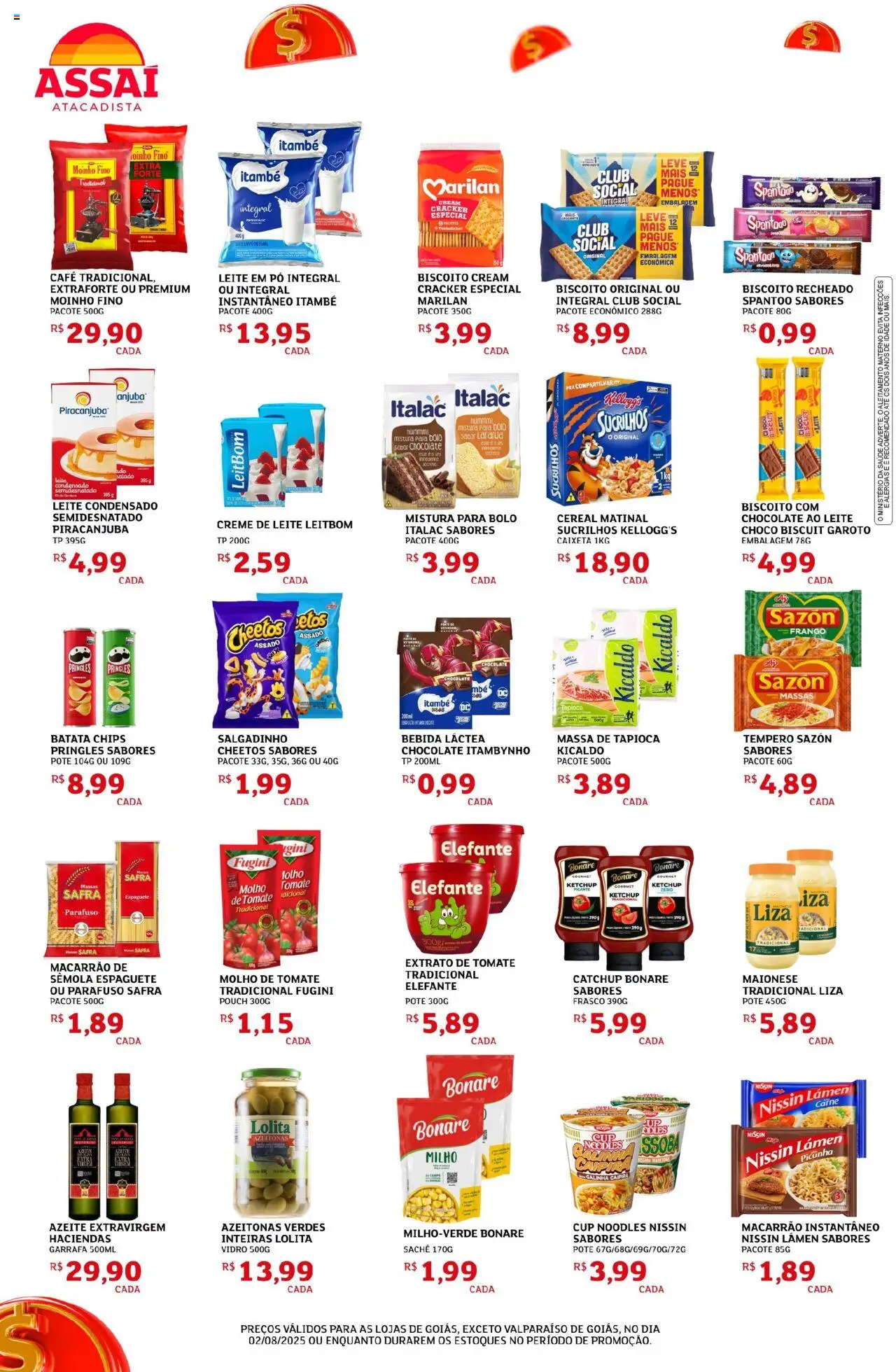 Assaí Atacadista Folheto - válido de 02.08.2025 | Página: 2 | Produtos: Azeitonas, Chocolate, Ketchup, Azeite