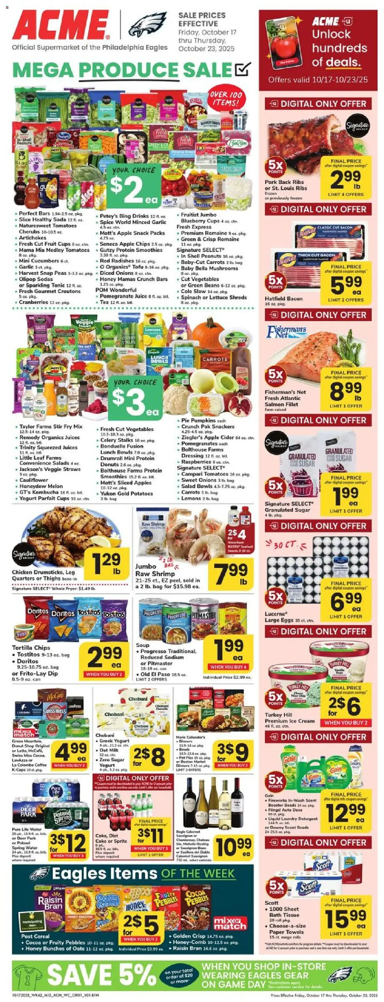 Acme Weekly Ad - PA - valid from 17.10.2025 | Page: 1 | Products: Tea, Salad, Water, Game