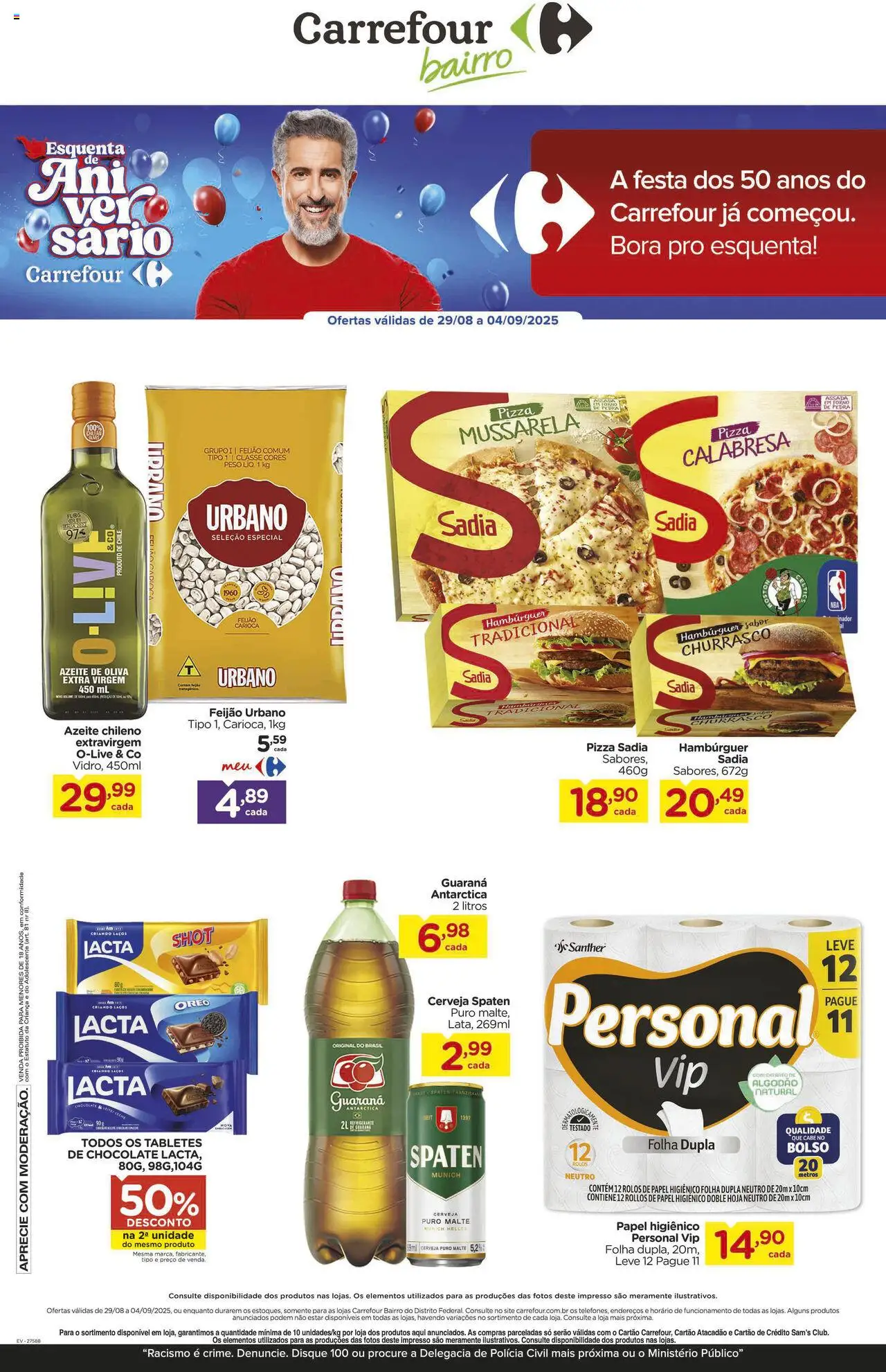 Carrefour Bairro Folheto - válido de 29.08.2025 | Página: 2 | Produtos: Chocolate, Pizza, Cerveja, Azeite