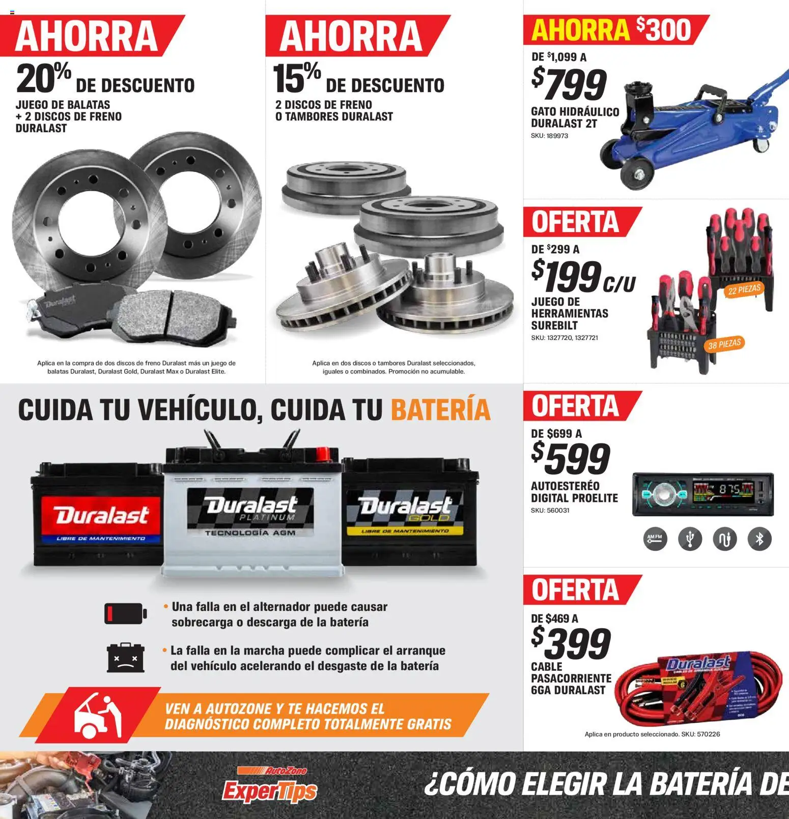 Nuevas ofertas de AutoZone válidas en toda la República Mexicana desde el 25.01.2026. ¡Encuentra las mejores ofertas en AutoZone catálogo! | Página: 2 | Productos: Cable, Juego, Té, Batería