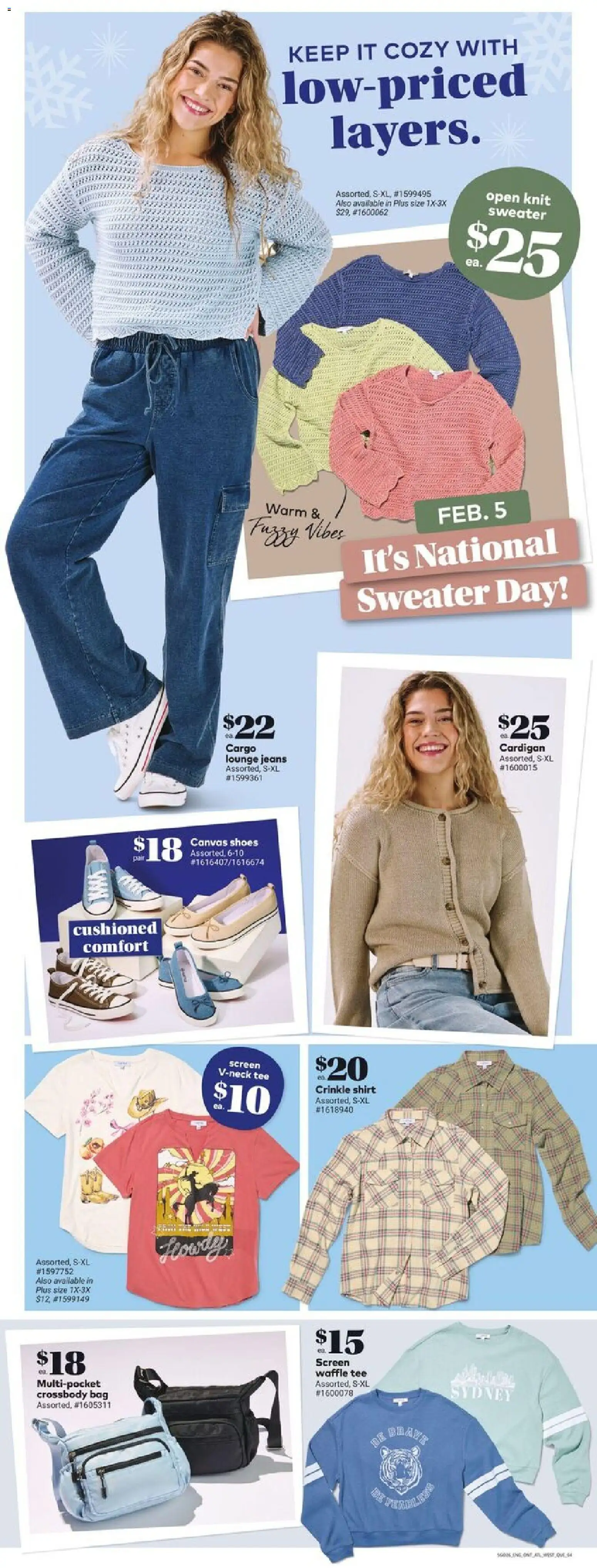 Giant Tiger flyer valid from 28.01.2026 | Page: 6 | Products: Cardigan, Jeans, Bag, Sweater