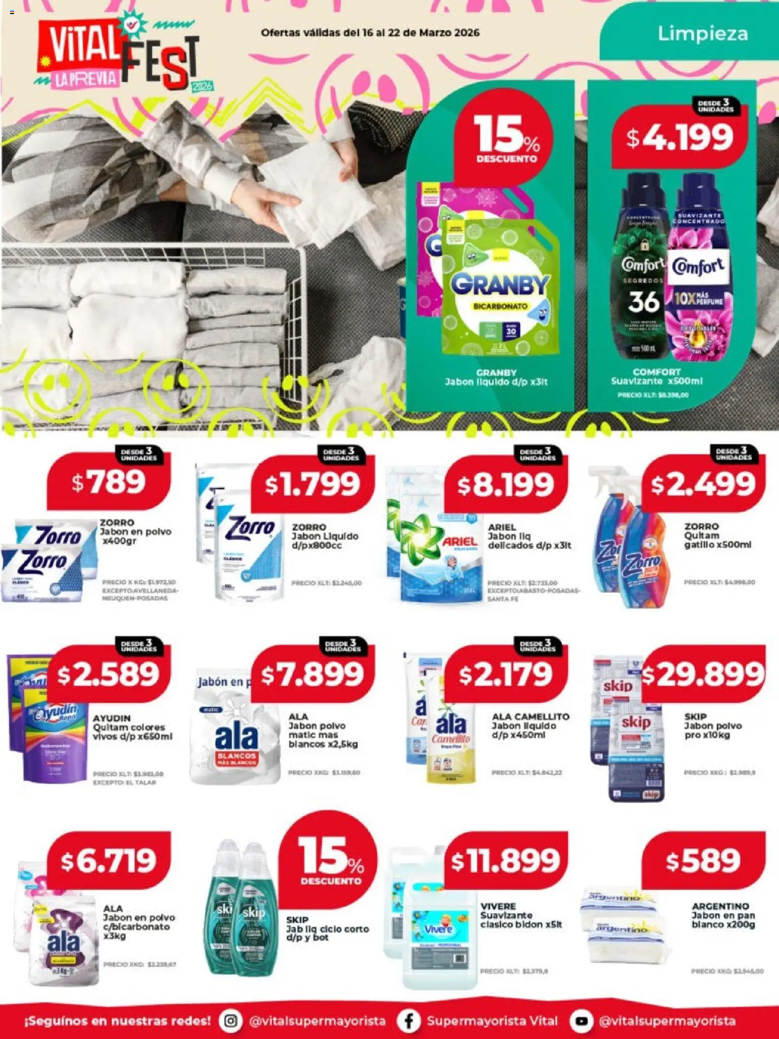 Vital - Ofertas - Neuquén │ válido desde el 16.03.2026 | Página: 8 | Productos: Bidón, Jabón líquido, Jabón en polvo, Pan