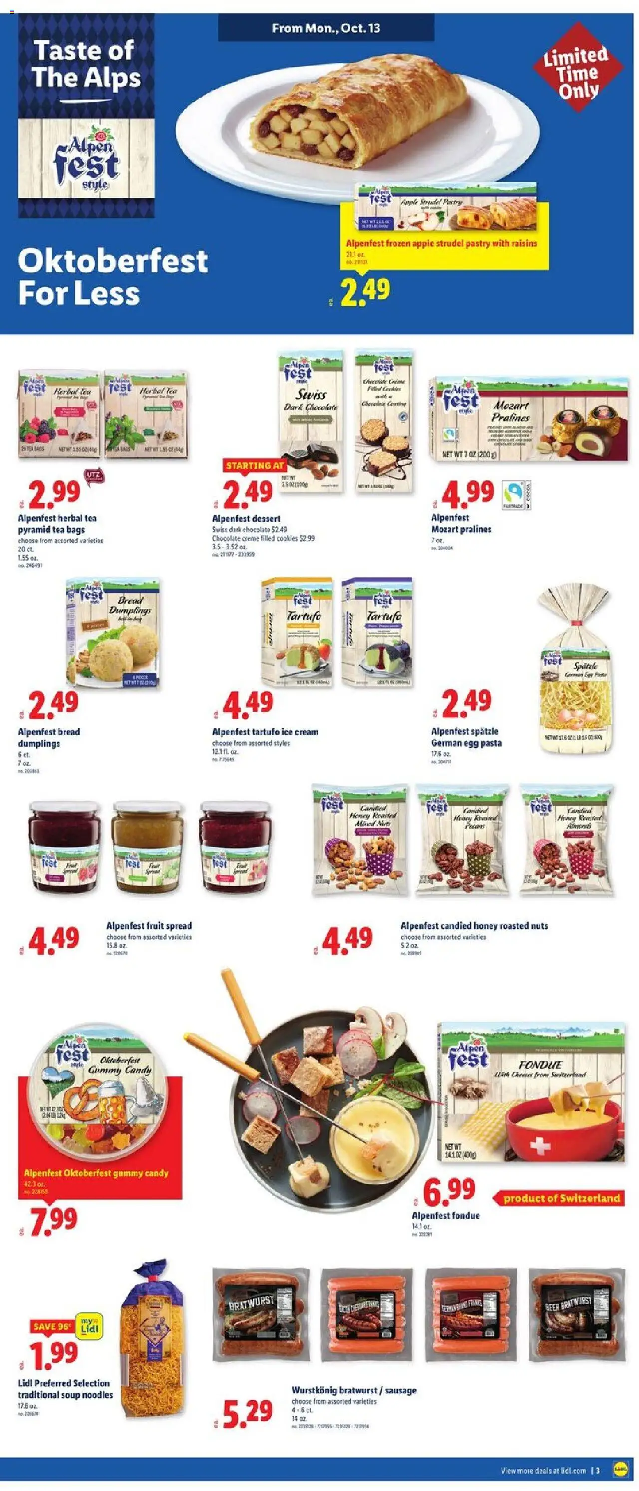 Lidl Weekly Ad - NY - valid from 08.10.2025 | Page: 3 | Products: Bread, Tea, Cream, Sausage