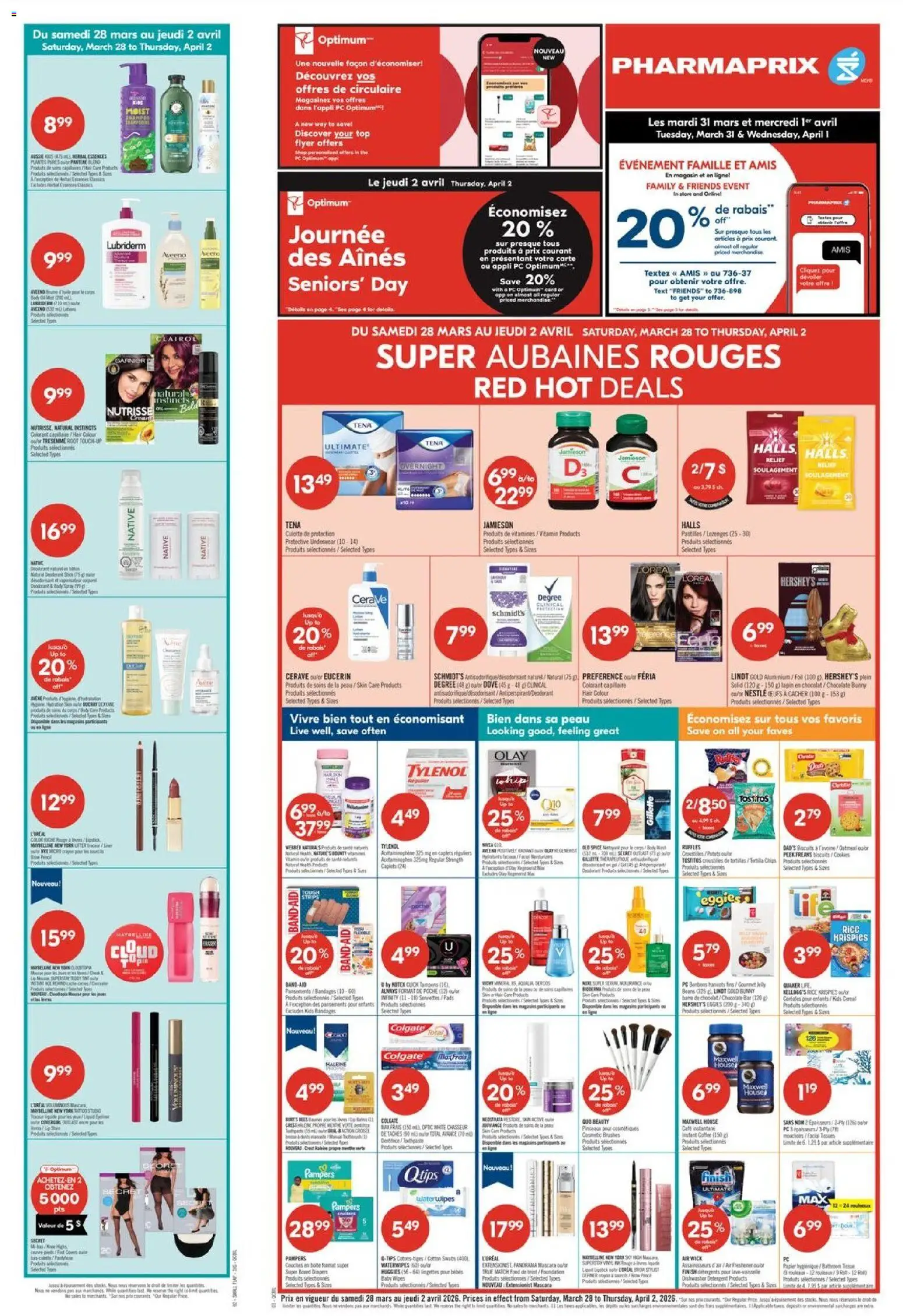 Pharmaprix flyer valid from 27.03.2026 | Page: 3 | Products: Chips, Mascara, Detergent, Chocolate