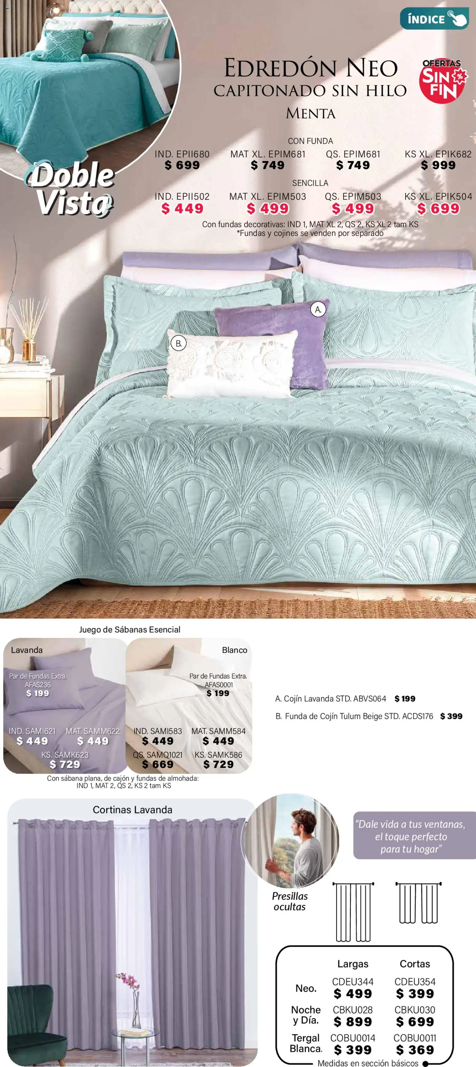 Nuevas ofertas de Colchas Concord válidas en toda la República Mexicana desde el 01.11.2025. ¡Encuentra las mejores ofertas en Colchas Concord Buen Fin! | Página: 18 | Productos: Juego, Almohada, Sabanas, Cortinas