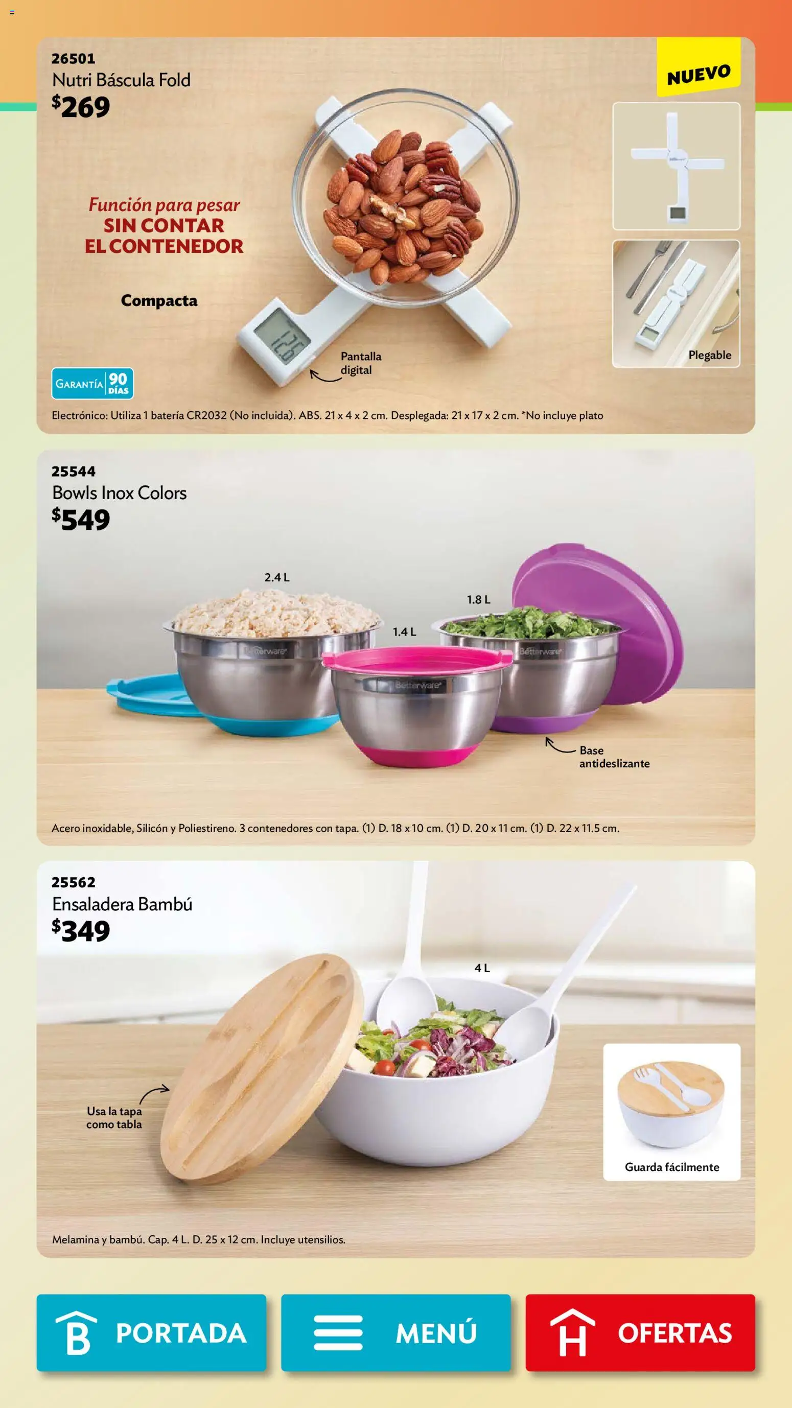Nuevas ofertas de Betterware válidas en toda la República Mexicana desde el 05.01.2026. ¡Encuentra las mejores ofertas en Betterware campaña 1 2026! | Página: 35 | Productos: Ensaladera, Contenedor, Batería