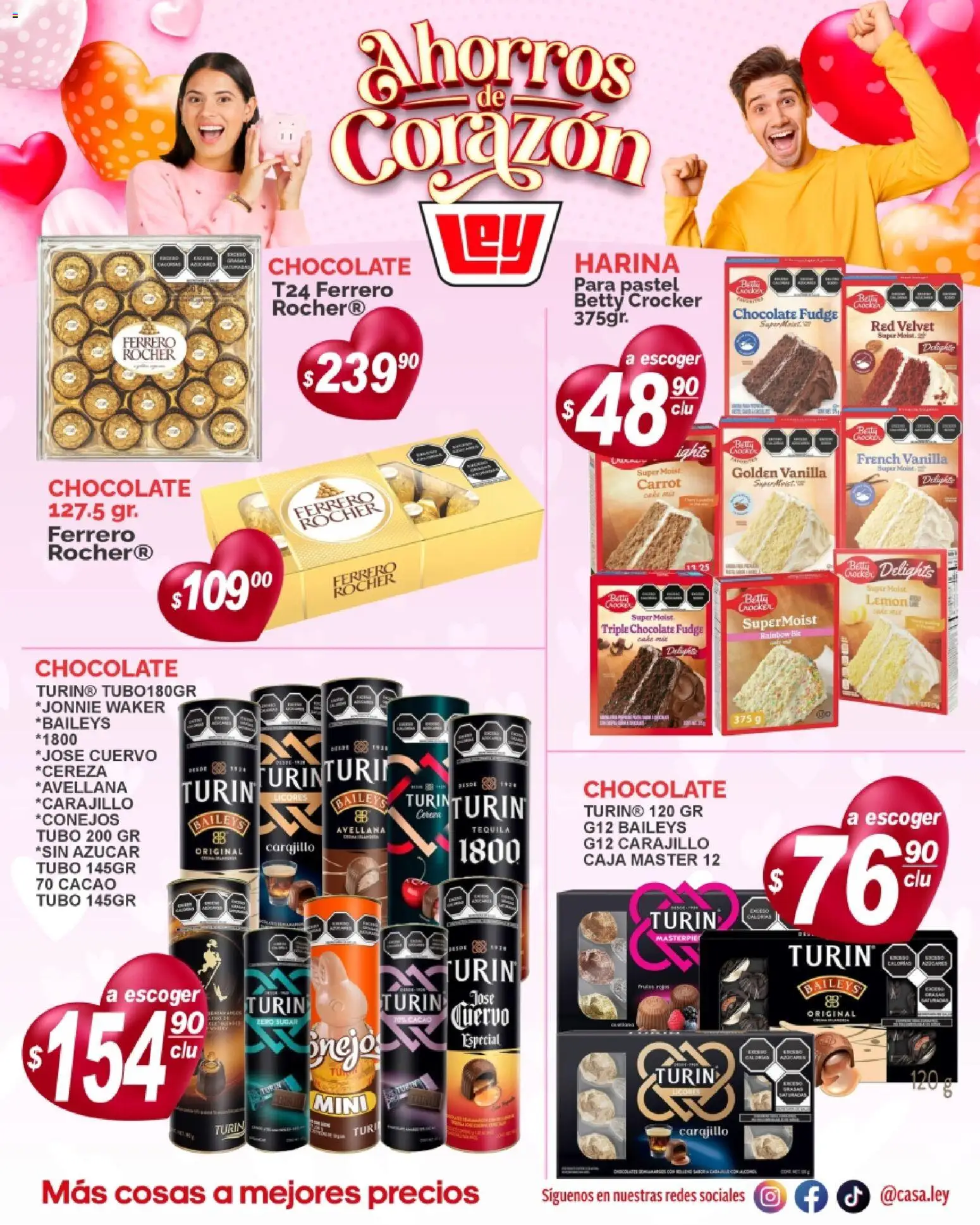 Nuevas ofertas de Casa Ley válidas en toda la República Mexicana desde el 03.02.2026. ¡Encuentra las mejores ofertas en Casa Ley folleto Ahorros de Corazón frontera! | Página: 2 | Productos: Pastel, Tequila, Cacao, Caja