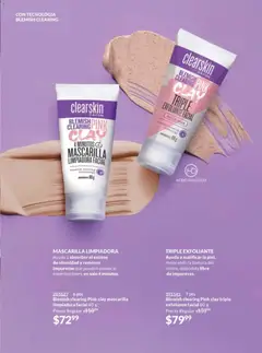 Vista previa de Blemish clearing Pink clay triple exfoliante facial 60 g, Ayuda a matificar la piel, mejorando la textura del rostro, dejándola libre de impurezas., nuevo folleto de la tienda, válido en México a partir del 07.11.2025 | Página: 173