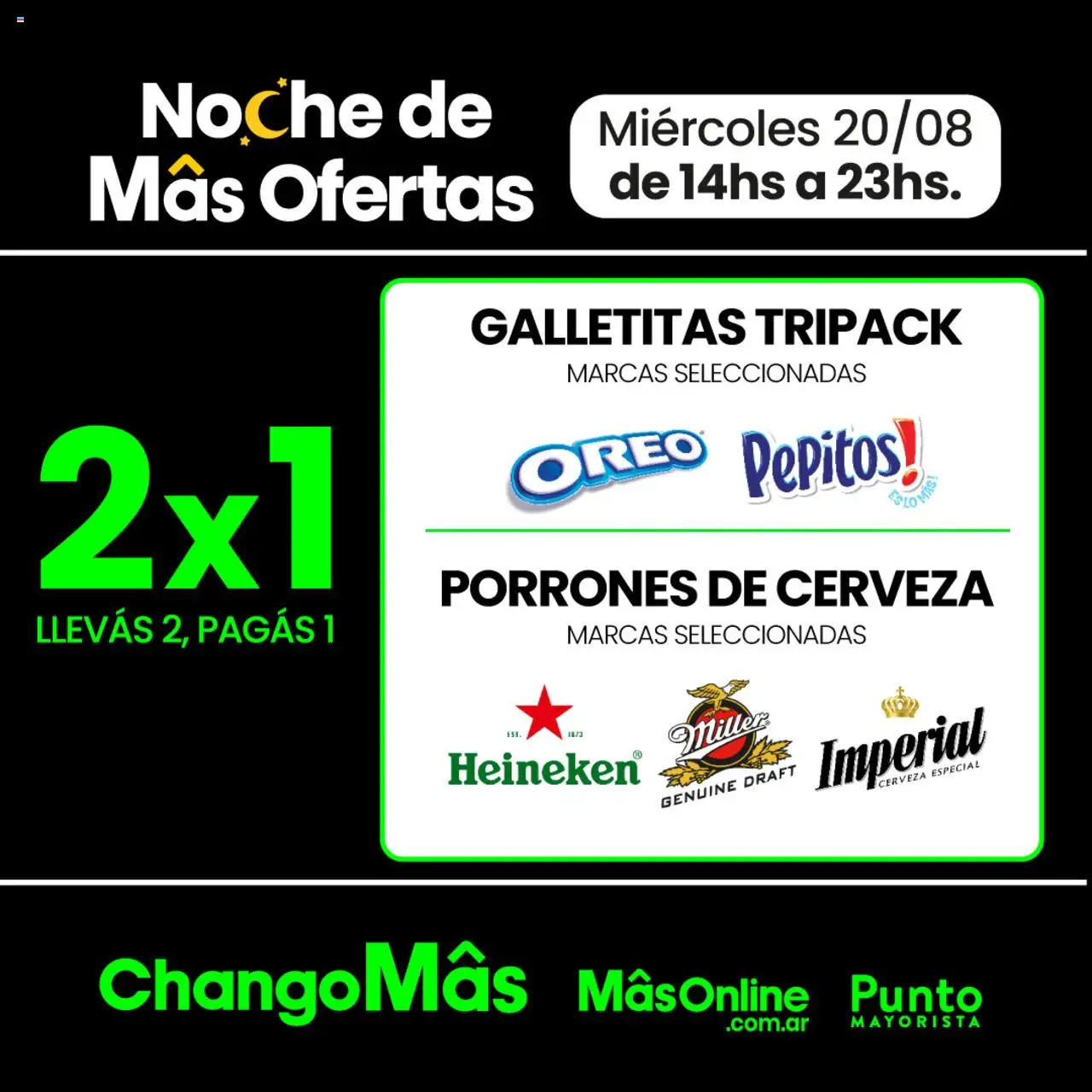 Punto Mayorista Noche de Ofertas │ válido desde el 20.08.2025 | Página: 1 | Productos: Galletitas, Cerveza
