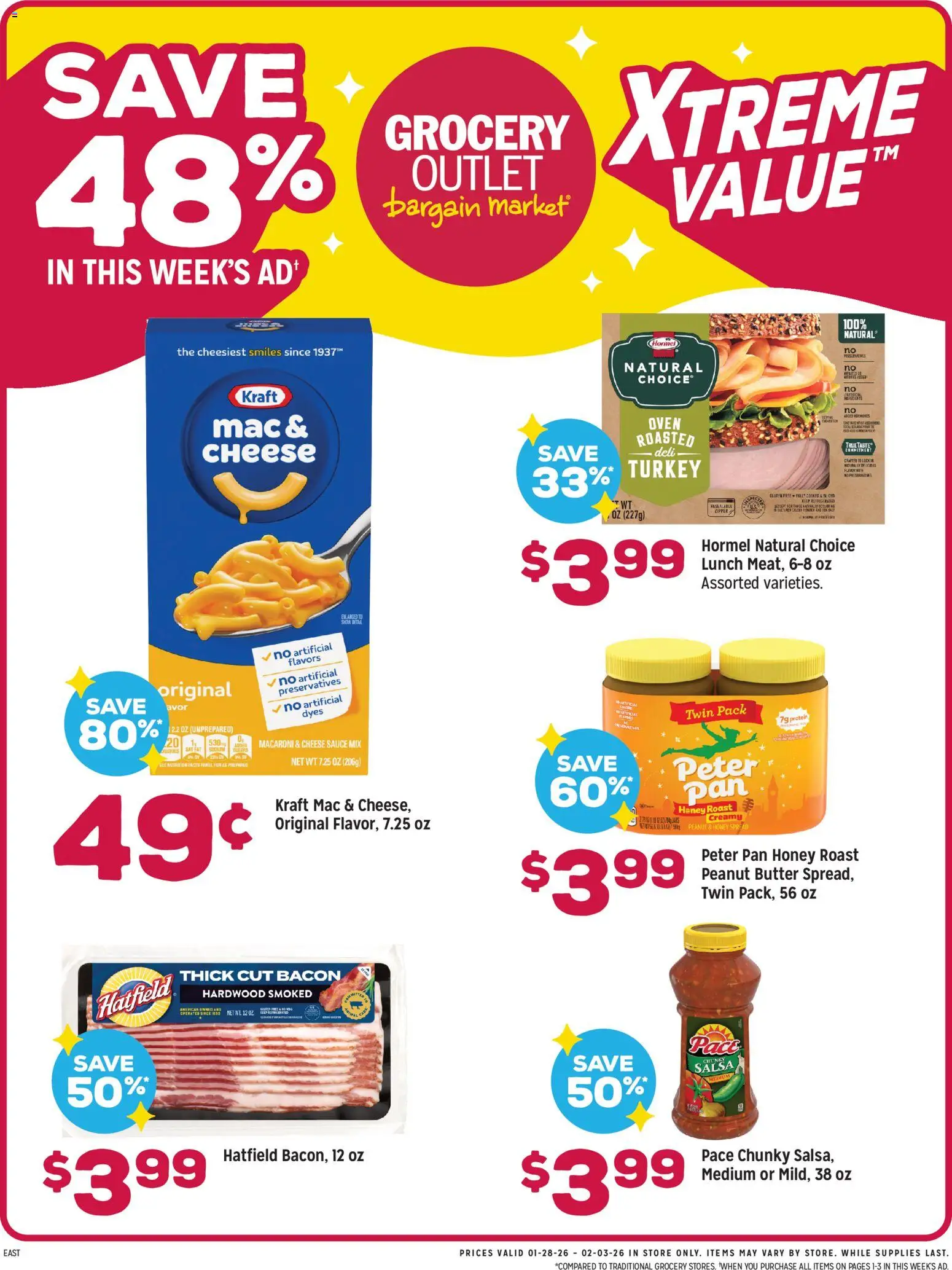 Grocery Outlet Weekly Ad - MD - valid from 28.01.2026 | Page: 1 | Products: Pan, Butter, Sauce, Oven