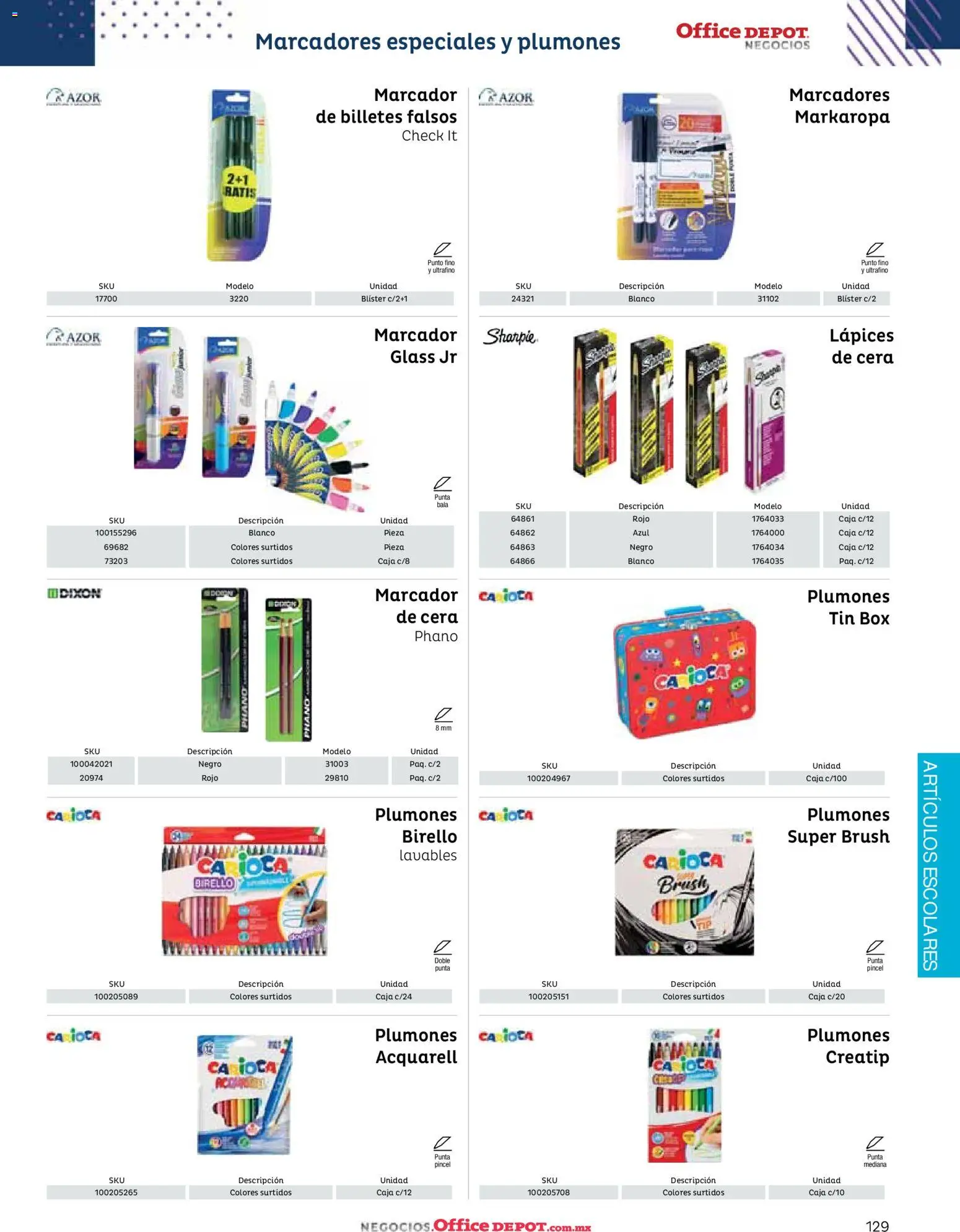 Nuevas ofertas de Office Depot válidas en toda la República Mexicana desde el 12.01.2026. ¡Encuentra las mejores ofertas en Office Depot catálogo 2026! | Página: 131 | Productos: Pincel, Cera, Caja