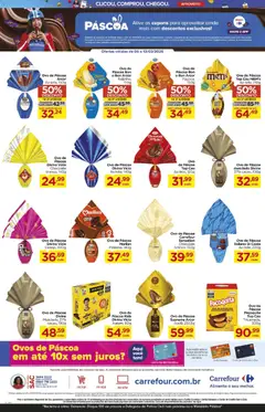 Carrefour ofertas Páscoa Descontos - Pré-Visualização do folheto da loja Carrefour, válido de 06.03.2026 | Página: 4 | Produtos: Ovo de páscoa, Ovos, Chocolate, Paçoca