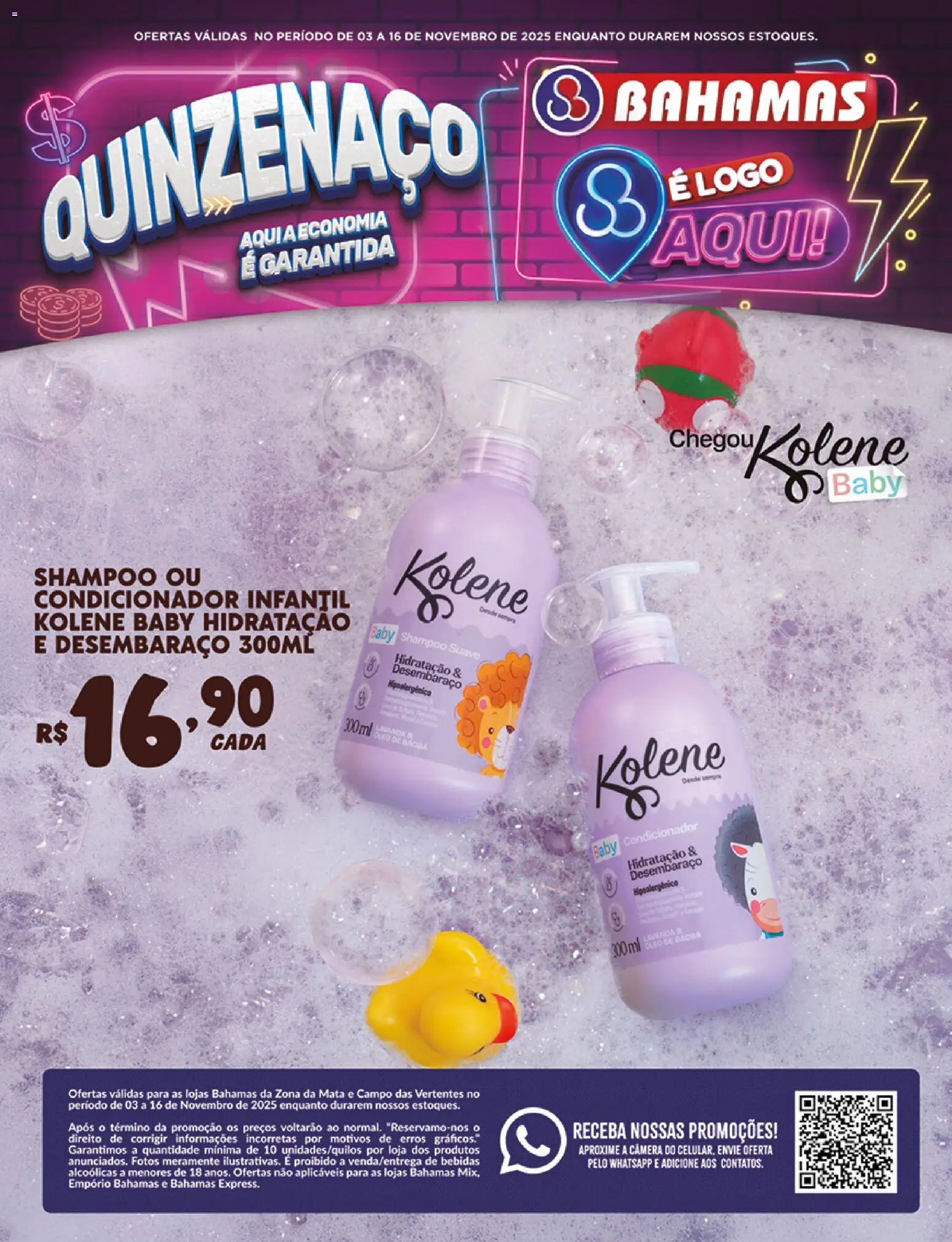 Bahamas Supermercados Folheto - válido de 03.11.2025 | Página: 1 | Produtos: Shampoo, Condicionador, Óleo, Câmera