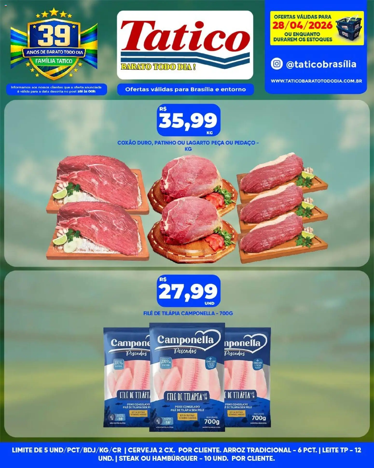 Tatico Folheto - válido de 29.04.2026 | Página: 35 | Produtos: Tilápia, Cerveja, Peixe, Hambúrguer