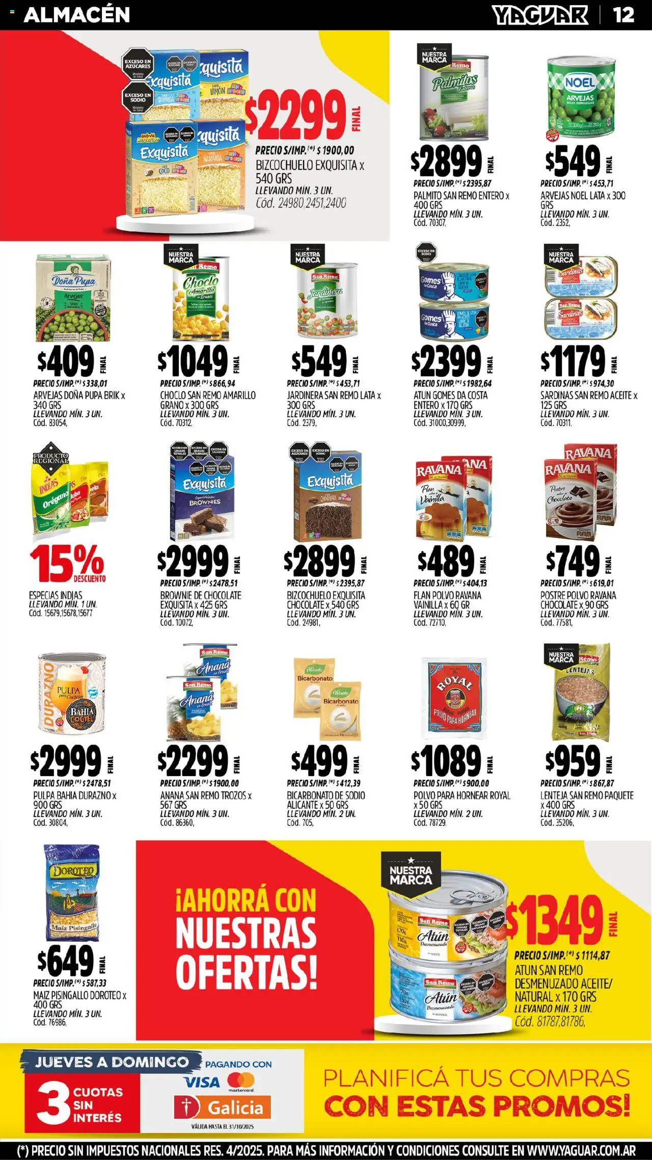 Yaguar - Mendoza │ válido desde el 13.10.2025 | Página: 11 | Productos: Durazno, Arvejas, Ananá, Limón