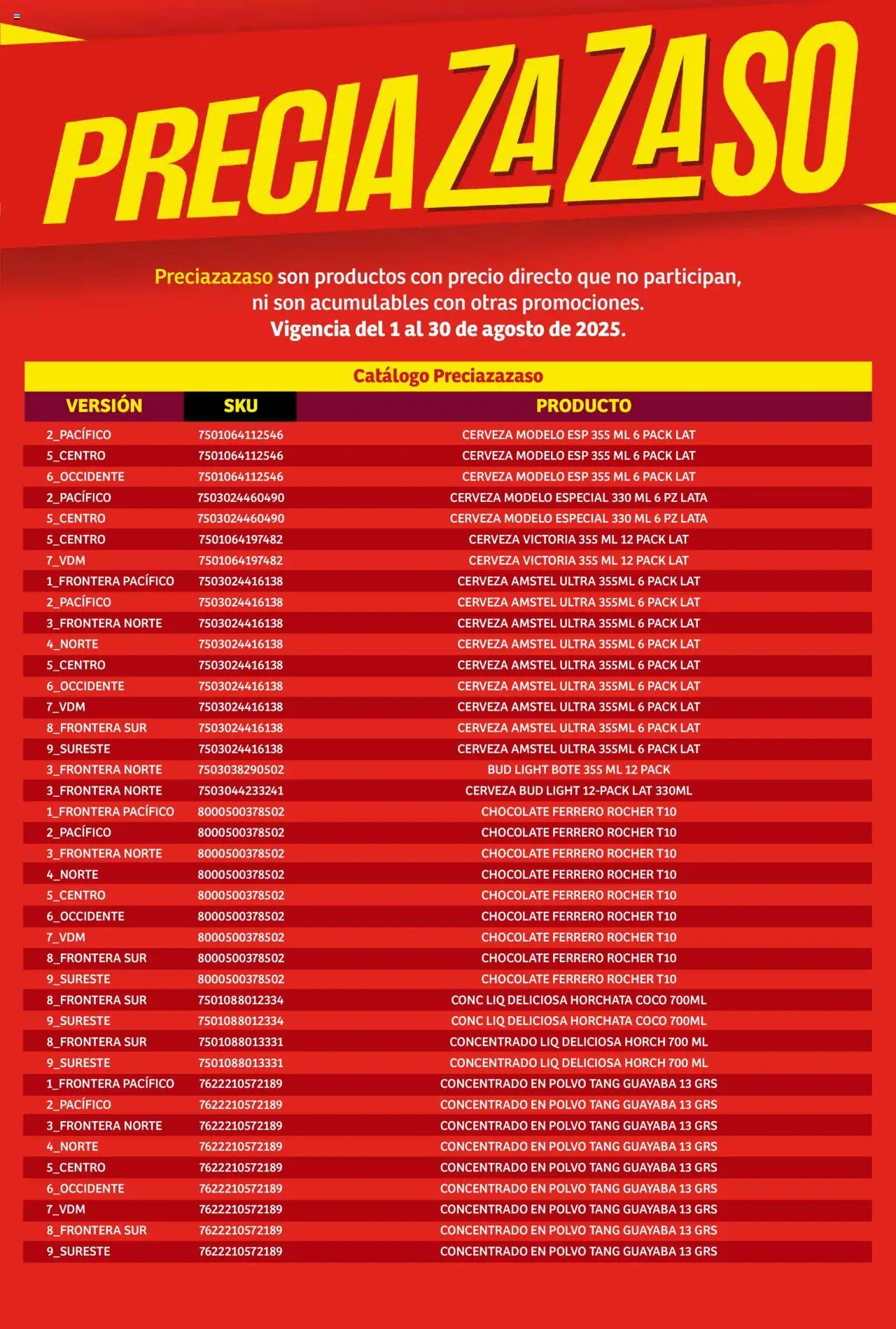 Nuevas ofertas de Soriana válidas en toda la República Mexicana desde el 01.08.2025. ¡Encuentra las mejores ofertas en Soriana - Catálogo Preciazazaso Mercado Nacional! | Página: 7 | Productos: Chocolate, Cerveza, Polvo