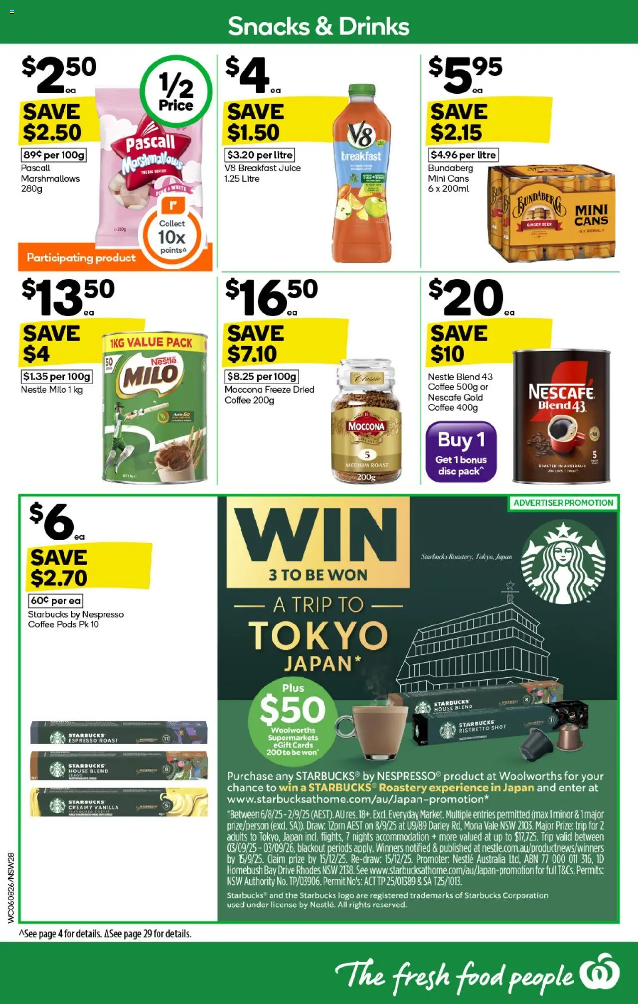 Woolworths catalogue - valid from 06.08.2025 | Page: 28 | Products: Coffee, Juice, Moccona, Nescafe