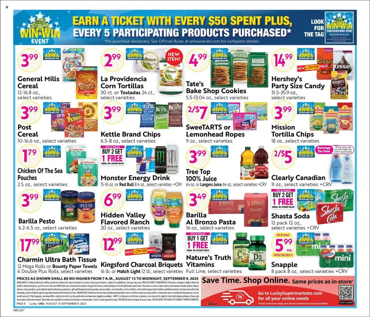 Lucky Supermarkets Big Monthly Deals - valid from 13.08.2025 | Page: 8 | Products: Wire, Chips, Cookies, Sugar