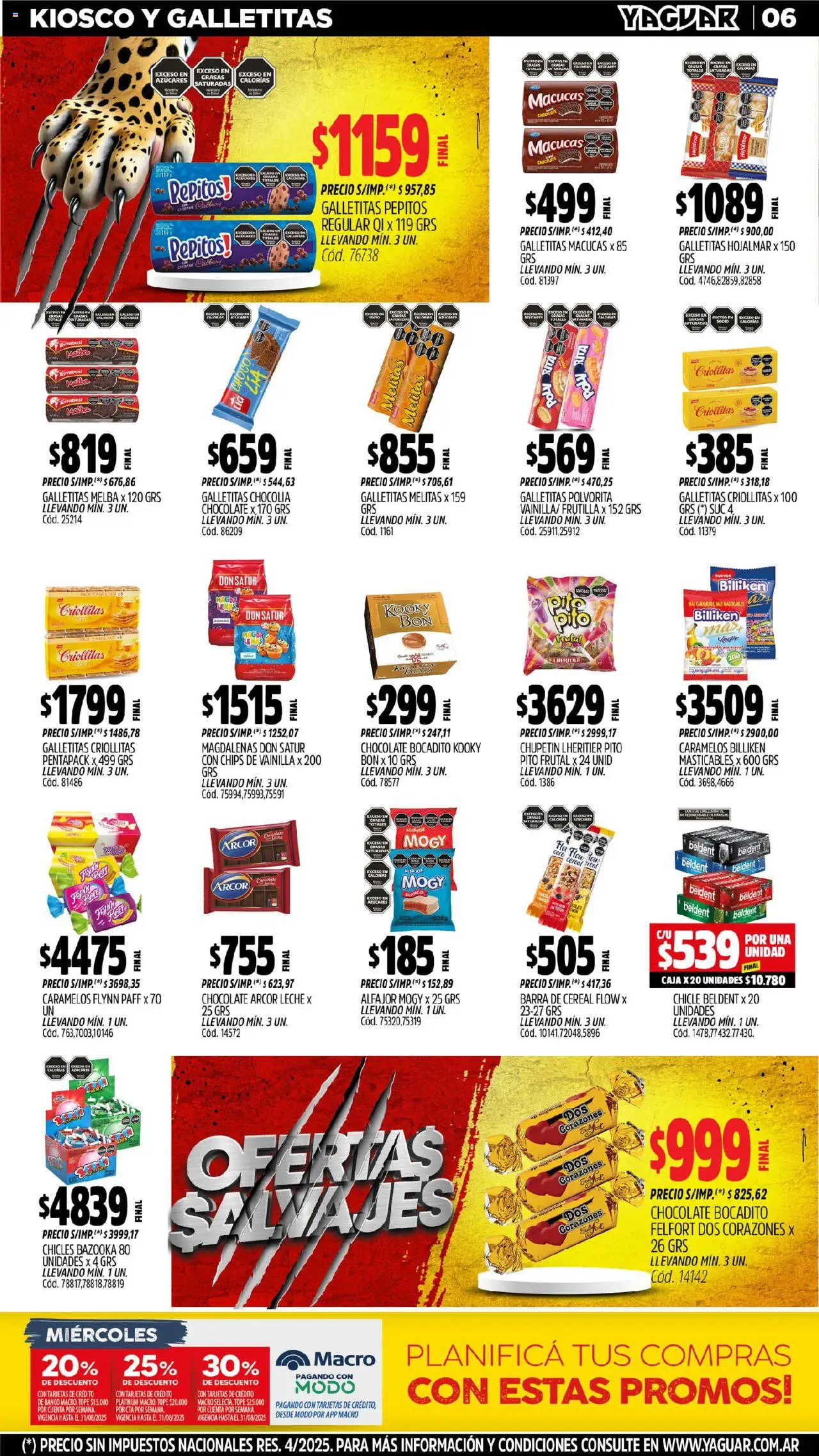 Yaguar - Misiones │ válido desde el 04.08.2025 | Página: 6 | Productos: Chicles, Caja, Yogur, Chocolate